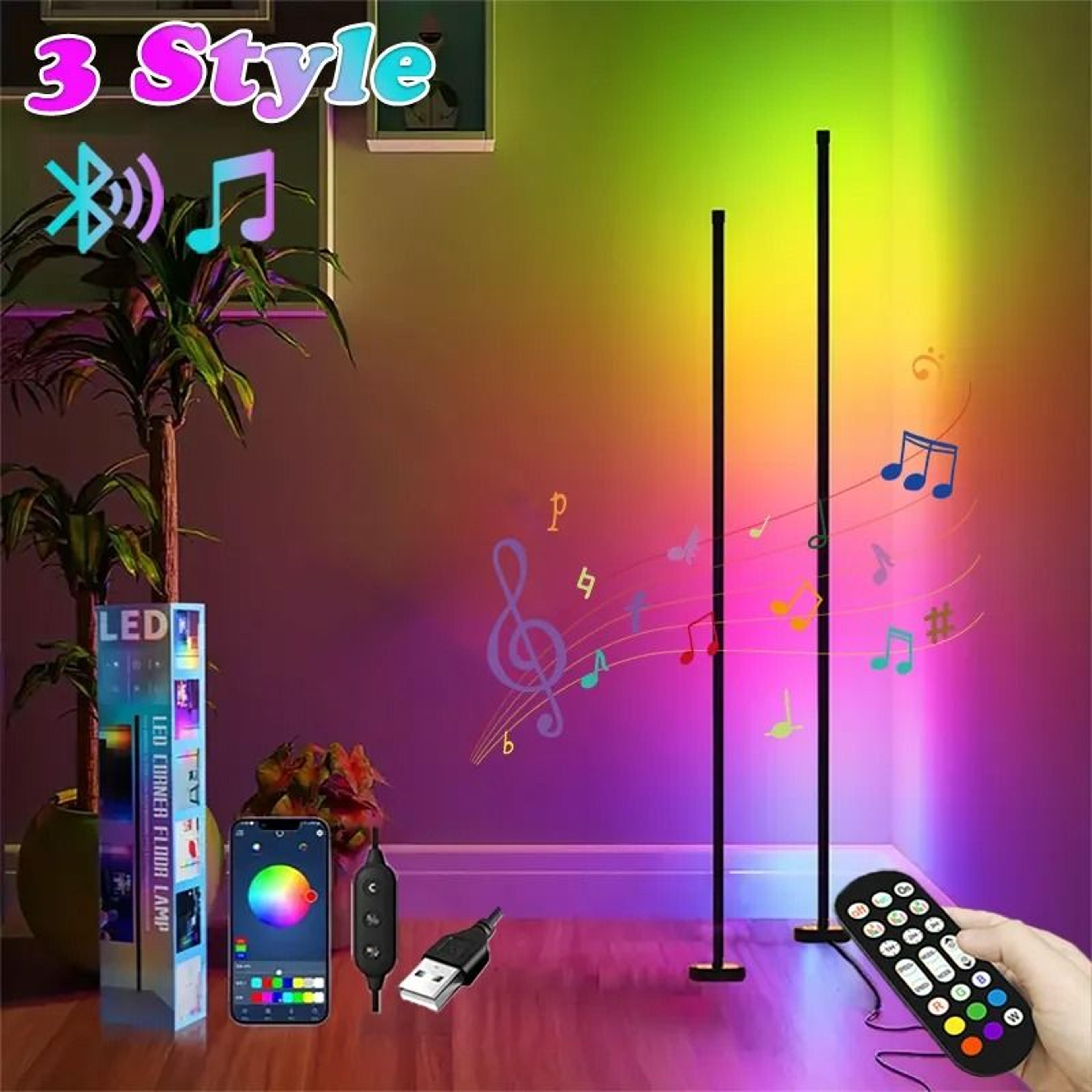 Smart RGB Corner Floor Lamp With App Control And Dimmable Mood Lighting 9