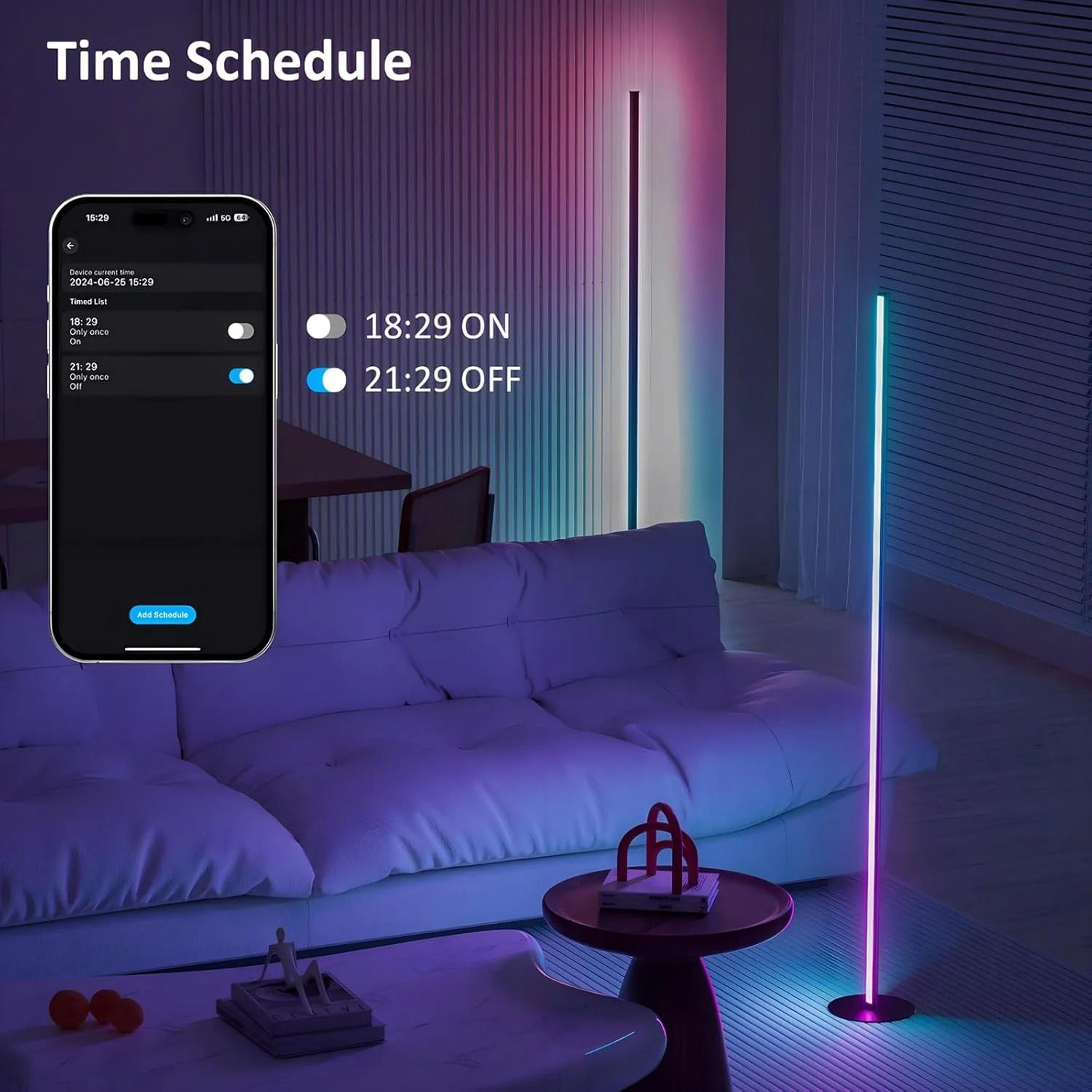 Smart RGBIC Corner Floor Lamp With App Remote And Custom Color Effects 2