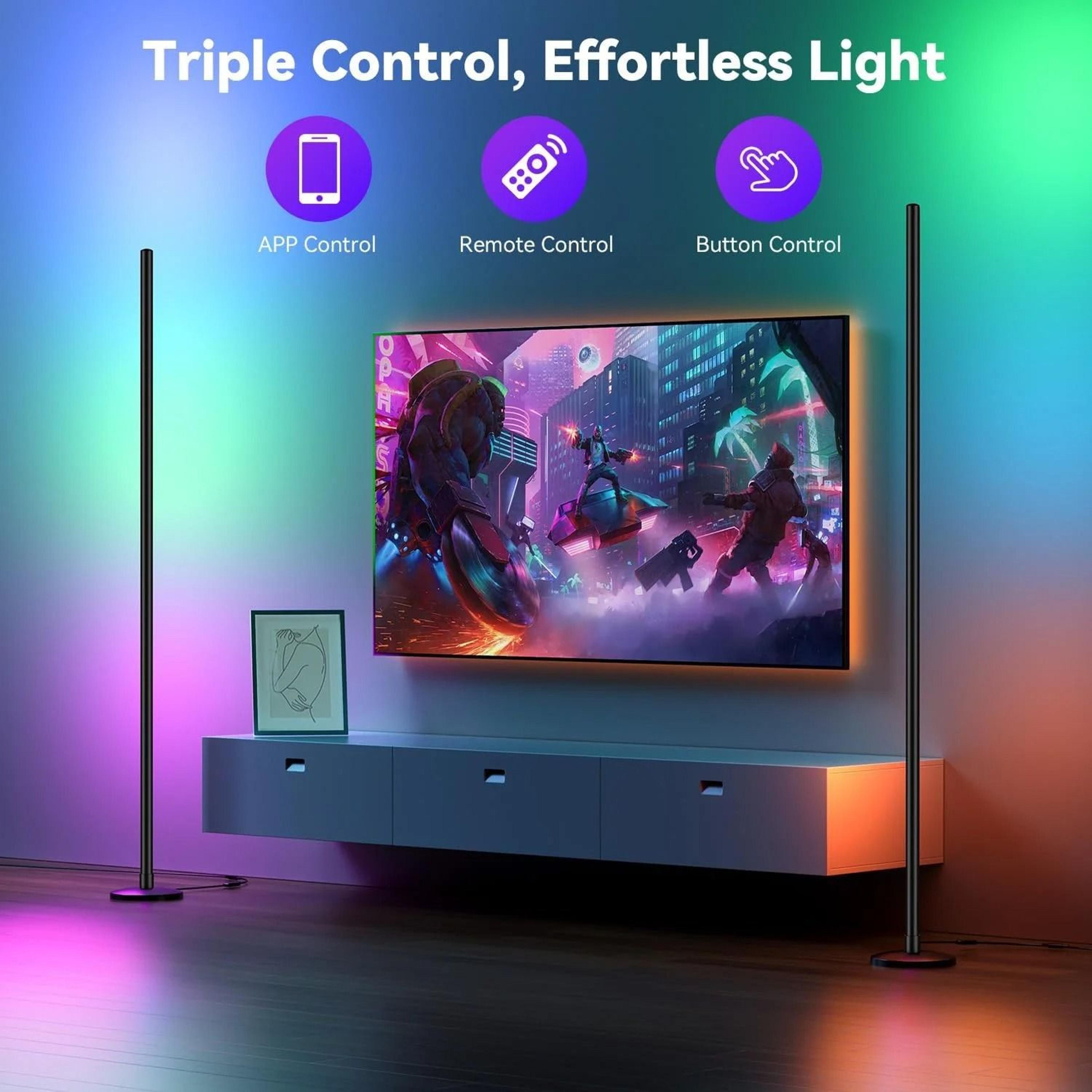 Smart RGBIC Corner Floor Lamp With App Remote And Custom Color Effects 4