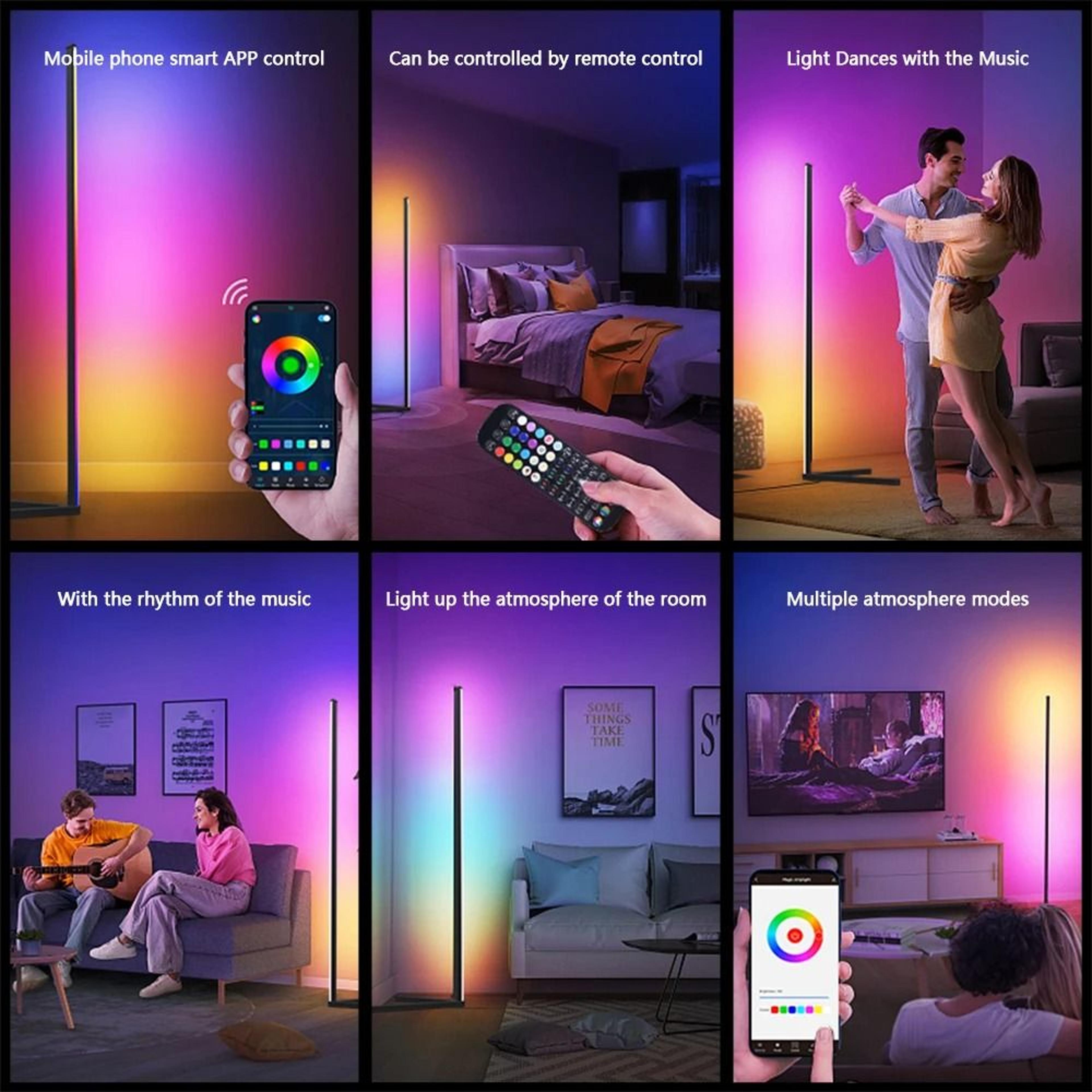 Smart RGB Corner Floor Lamp With App Control For Relaxing Nordic Ambience 7