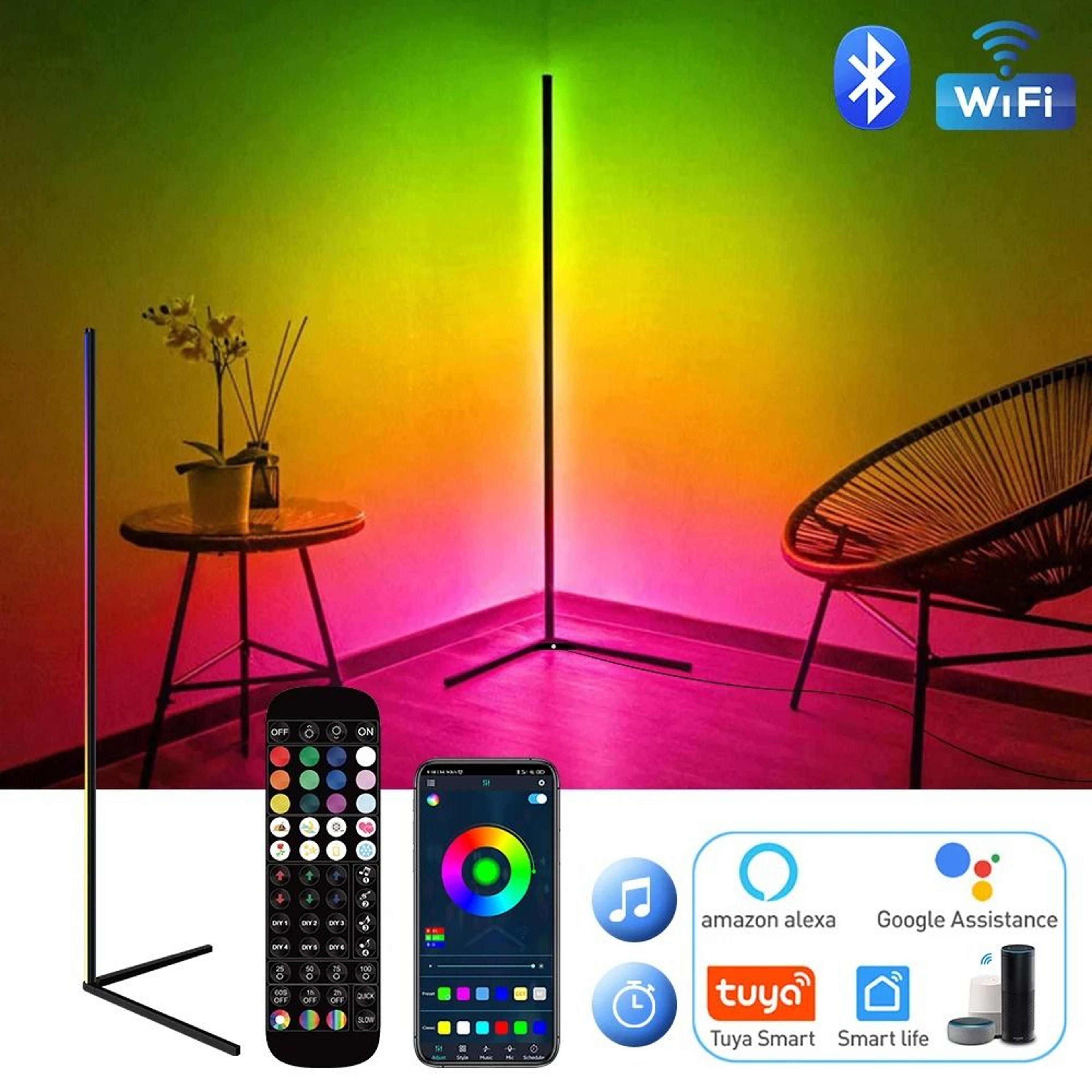 Smart RGB Corner Floor Lamp With App Control For Relaxing Nordic Ambience 9