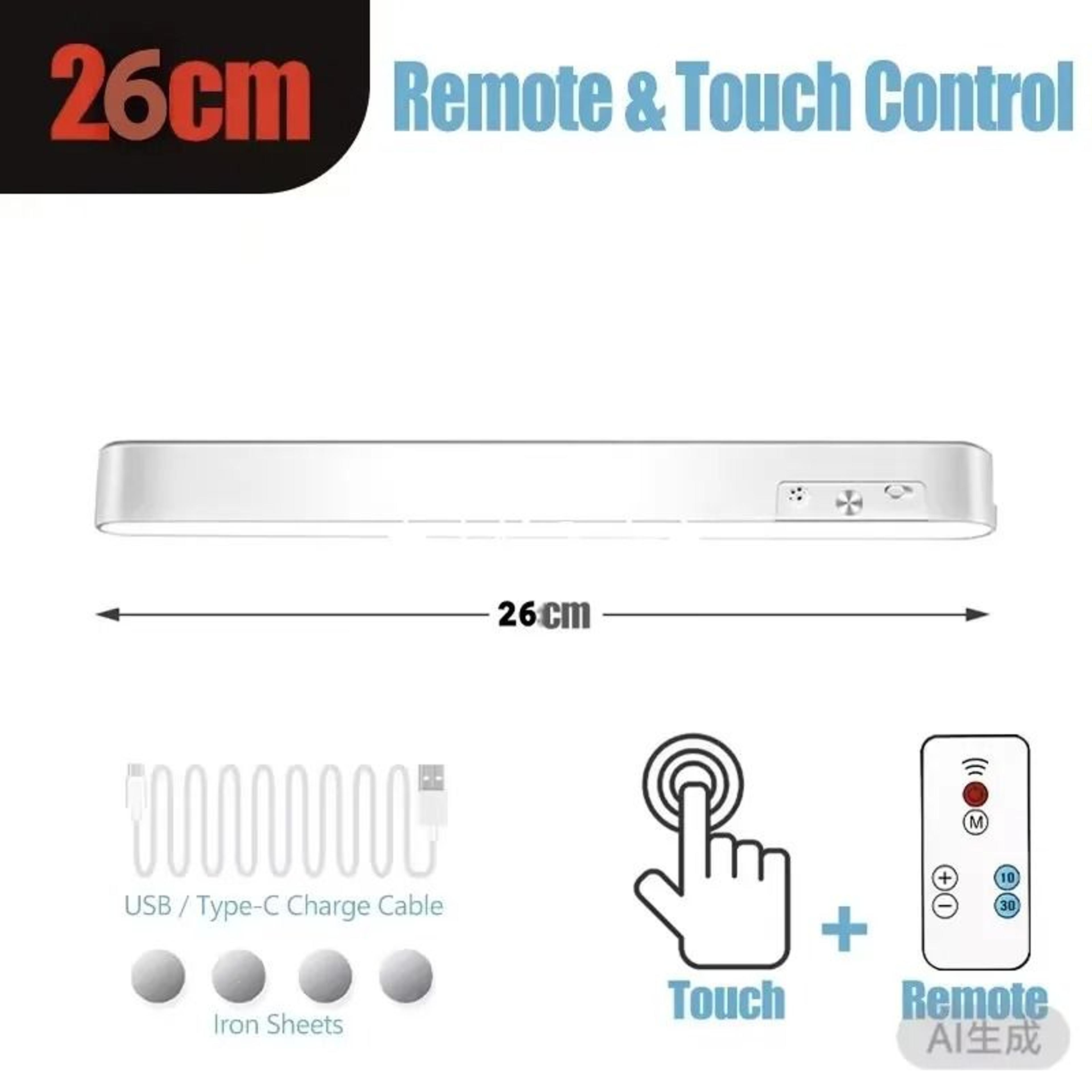 HOMEFISH Rechargeable Magnetic LED Light Bar For Bedside Cabinet Reading Lighting 2