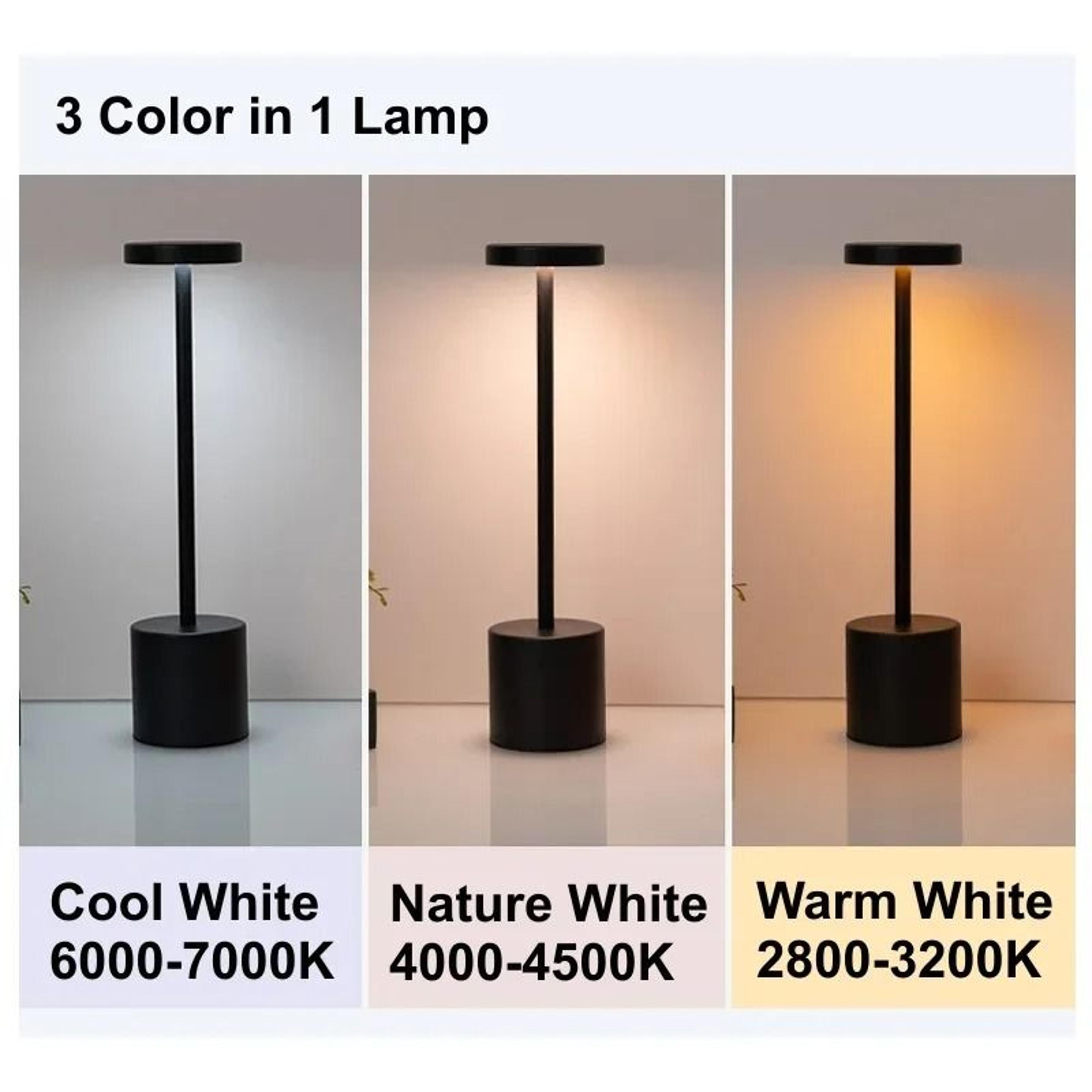Nordic Rechargeable Cordless Table Lamp With Touch Adjustable Ambient Lighting Control 6