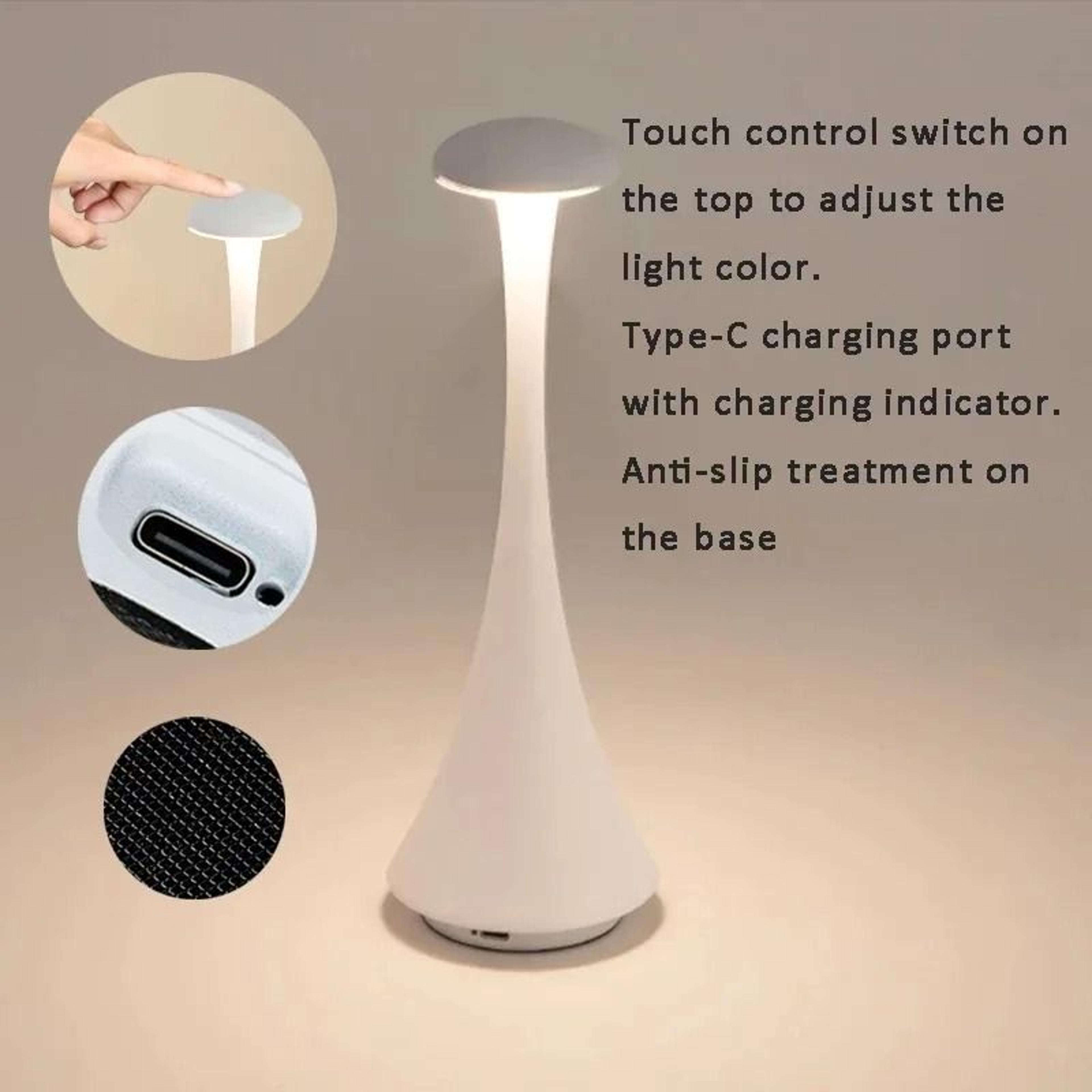 Rechargeable Mushroom Touch Table Lamp With Wireless USB C Ambient Lighting 9