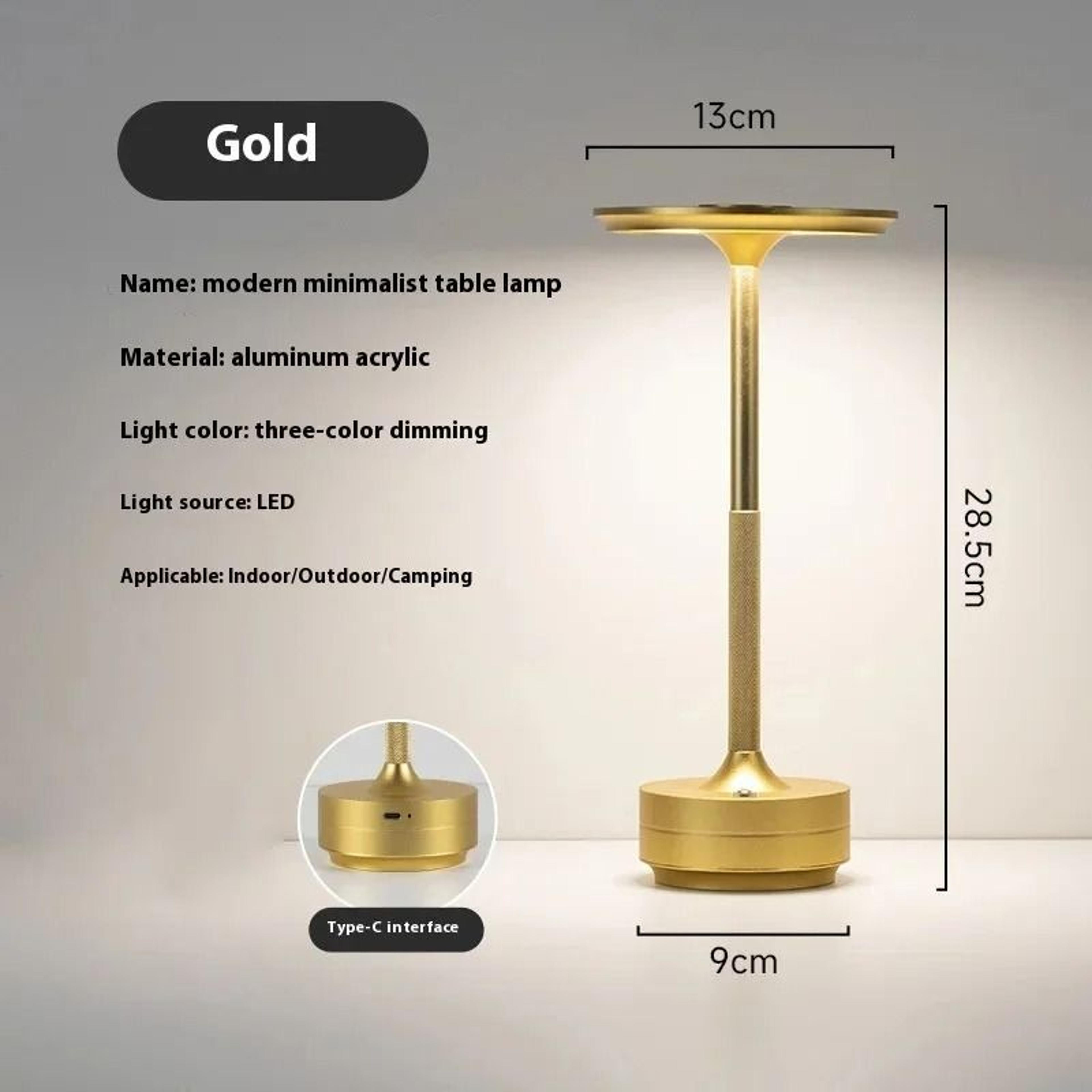Rechargeable Retro Touch Table Lamp With Stepless Dimming And Cordless Ambience 2