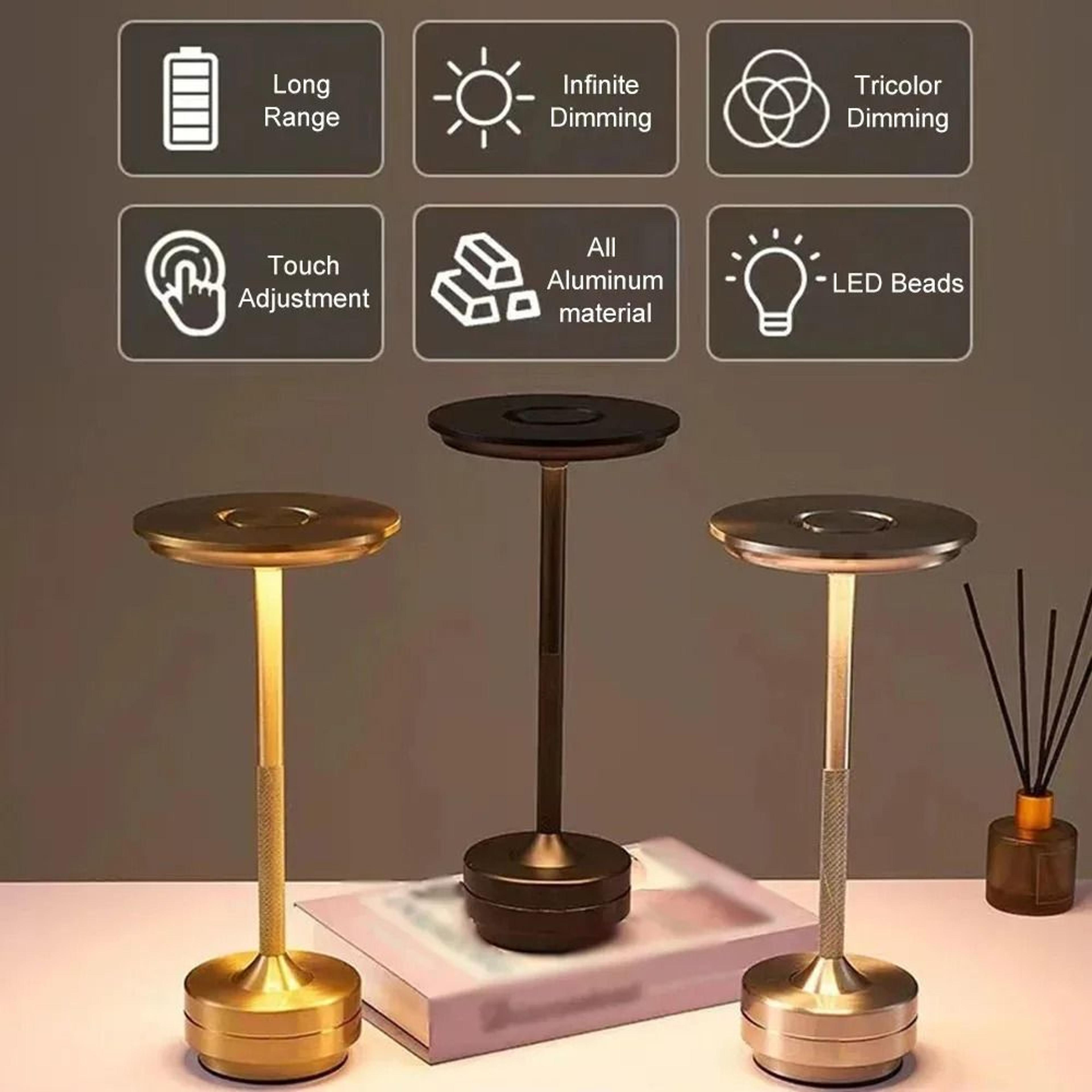 Rechargeable Retro Touch Table Lamp With Stepless Dimming And Cordless Ambience 7