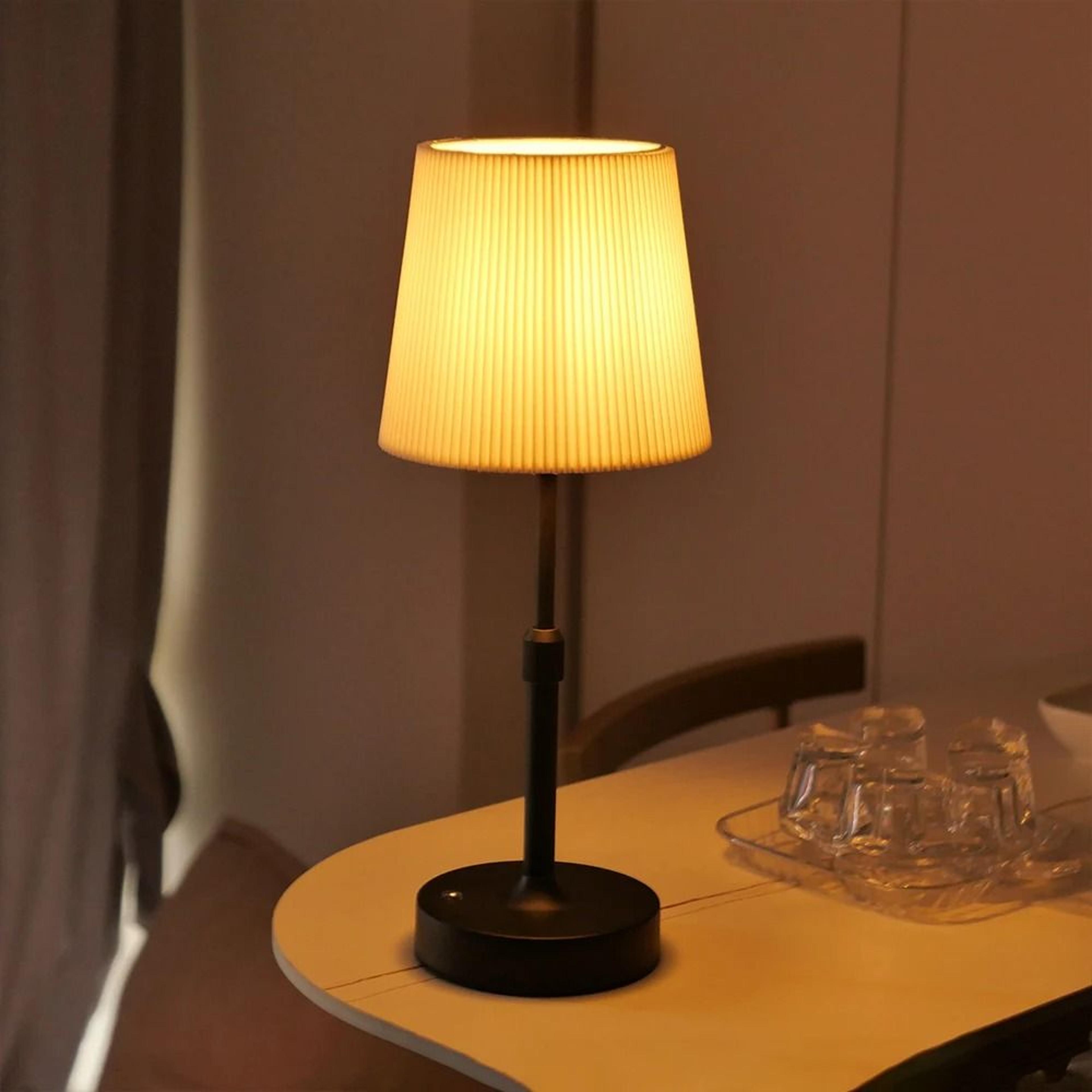 Rechargeable Fabric Touch Table Lamp With Replaceable Bulb Warm Bedside Glow 7