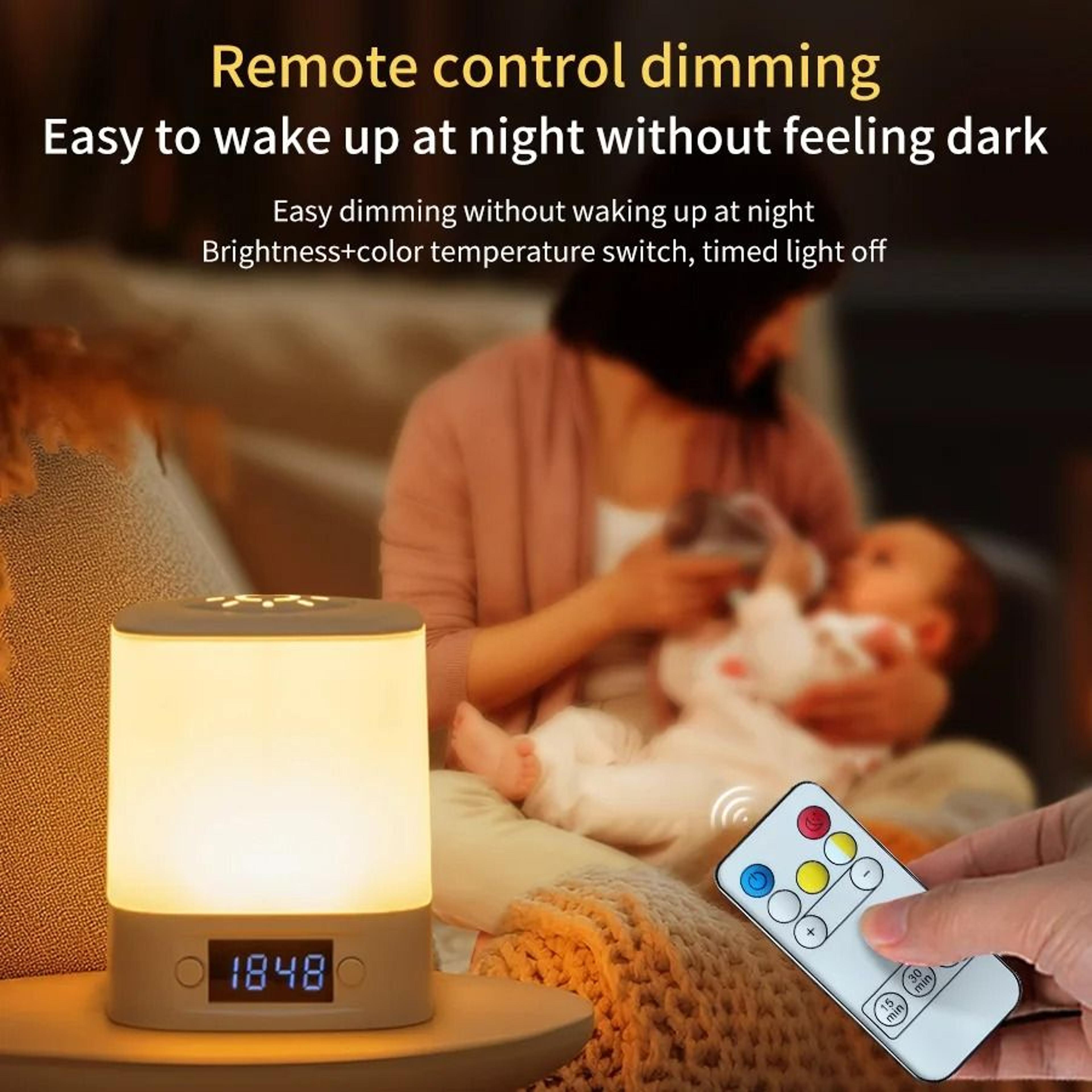 Rechargeable Touch Bedside Lamp With Clock Display And Soft Sleeping Glow 5