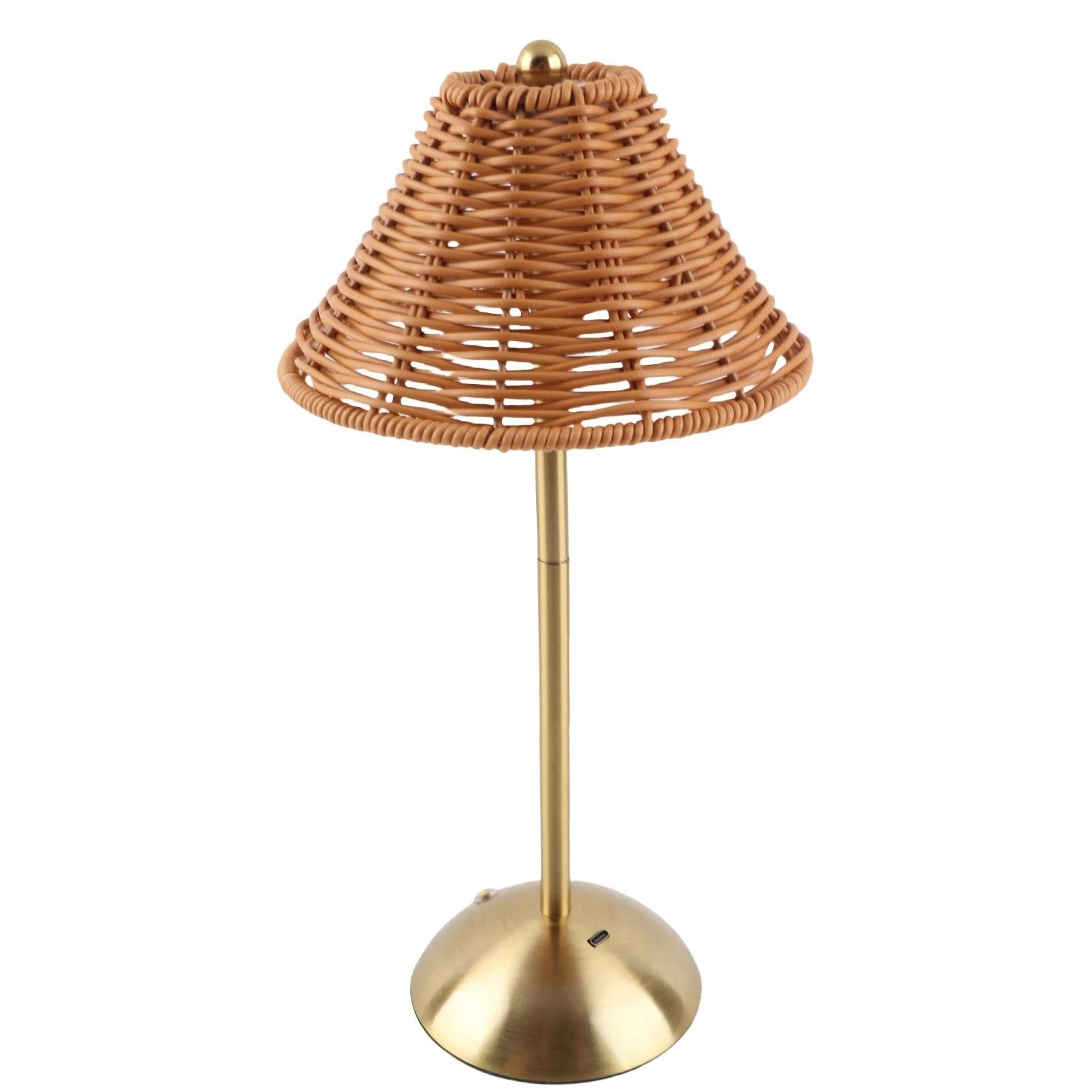 Rechargeable Rattan Bedside Lamp With Dimmable Eye Care Reading Light Design 1