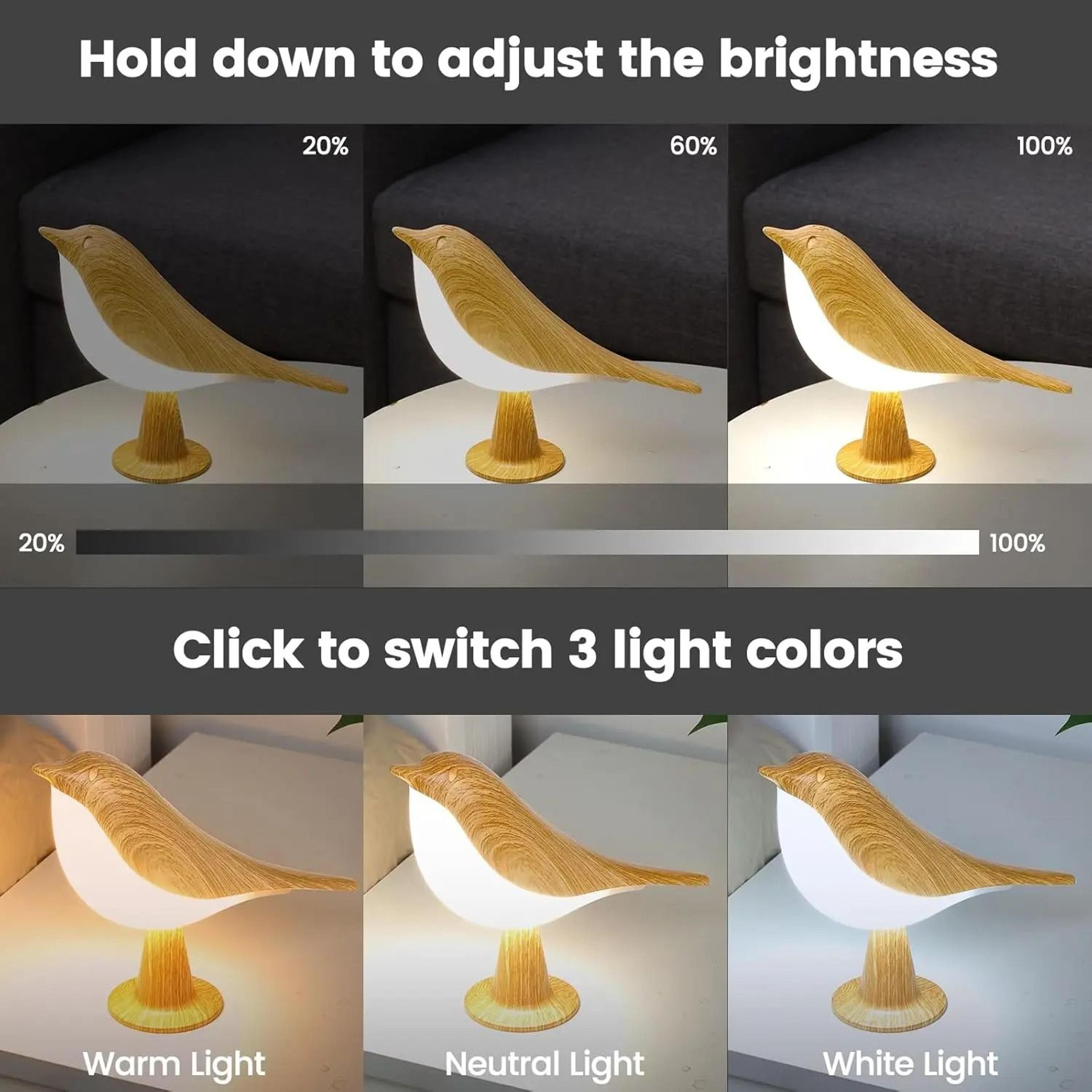 Rechargeable Bird Touch Table Lamp With Three Color Dimming For Bedrooms 6