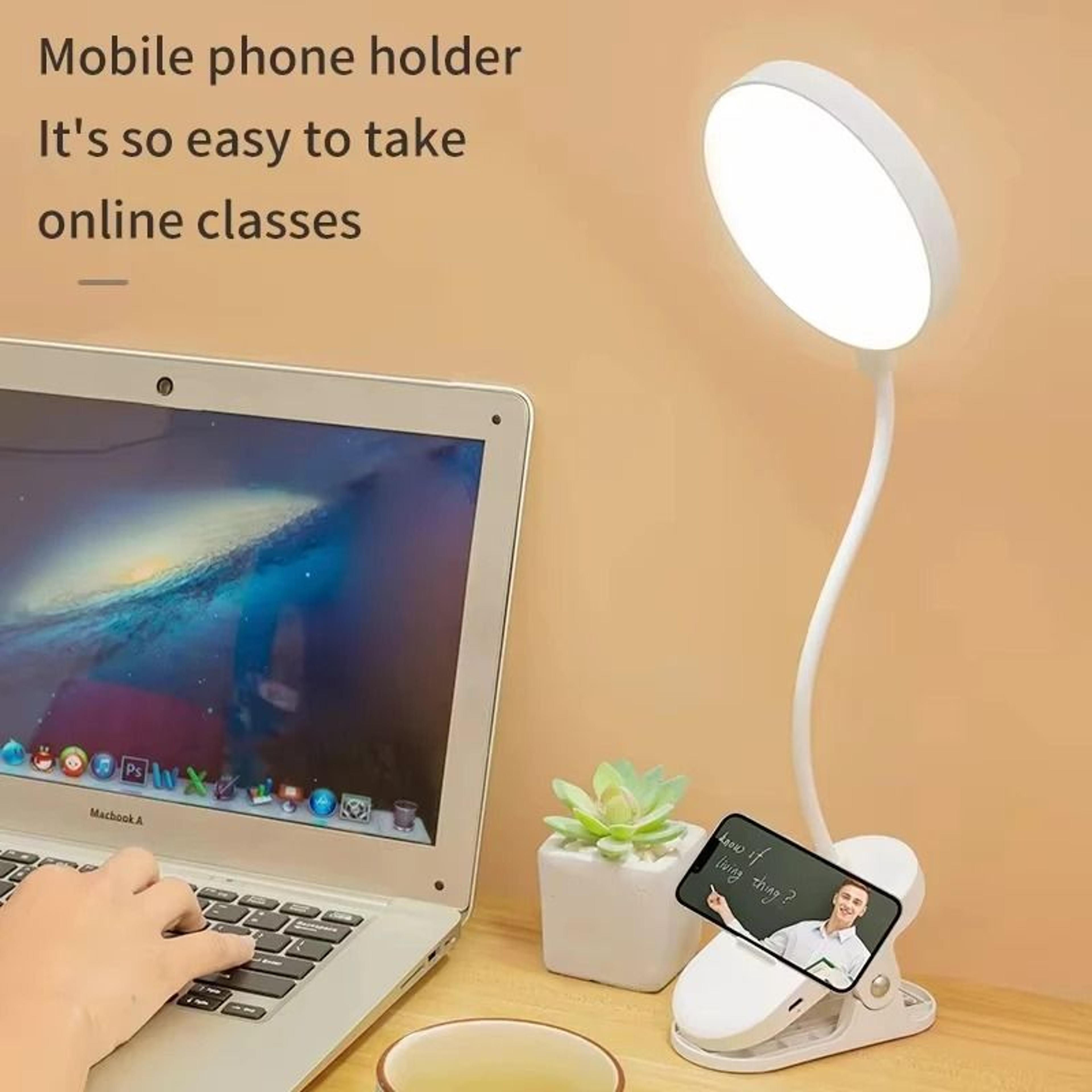 Rechargeable Clip Desk Lamp With Touch Control And Three Dimming Modes 2