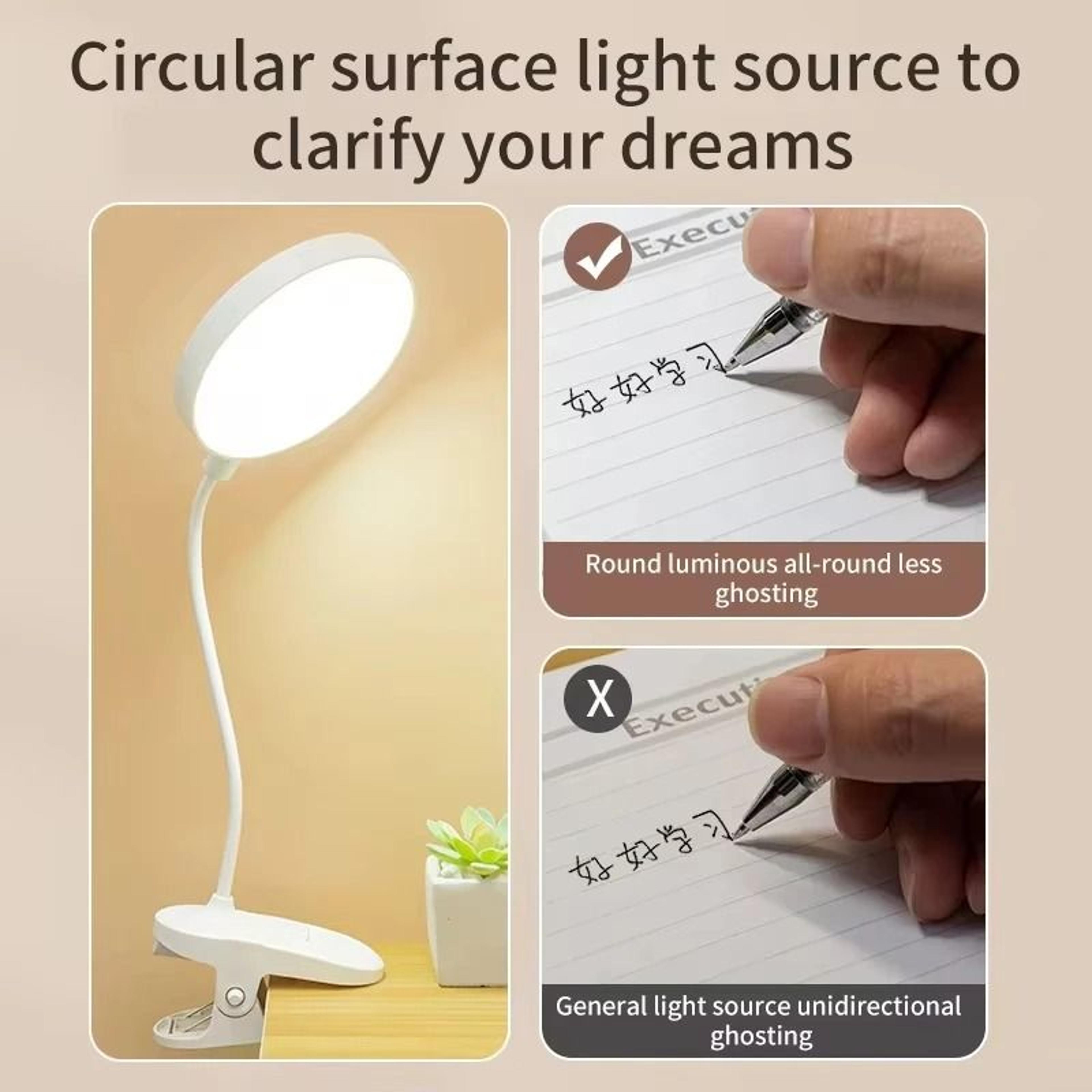 Rechargeable Clip Desk Lamp With Touch Control And Three Dimming Modes 4