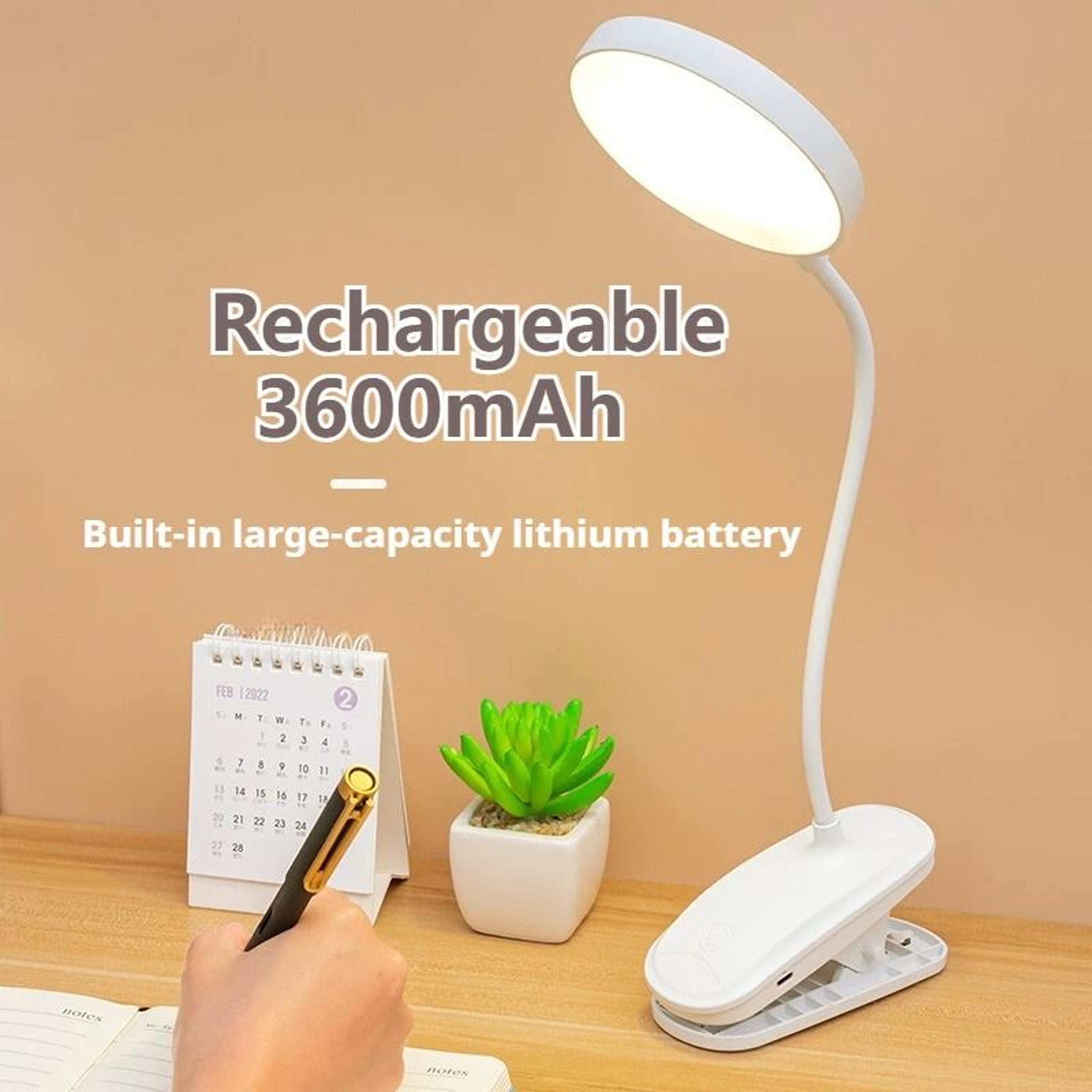 Rechargeable Clip Desk Lamp With Touch Control And Three Dimming Modes 7