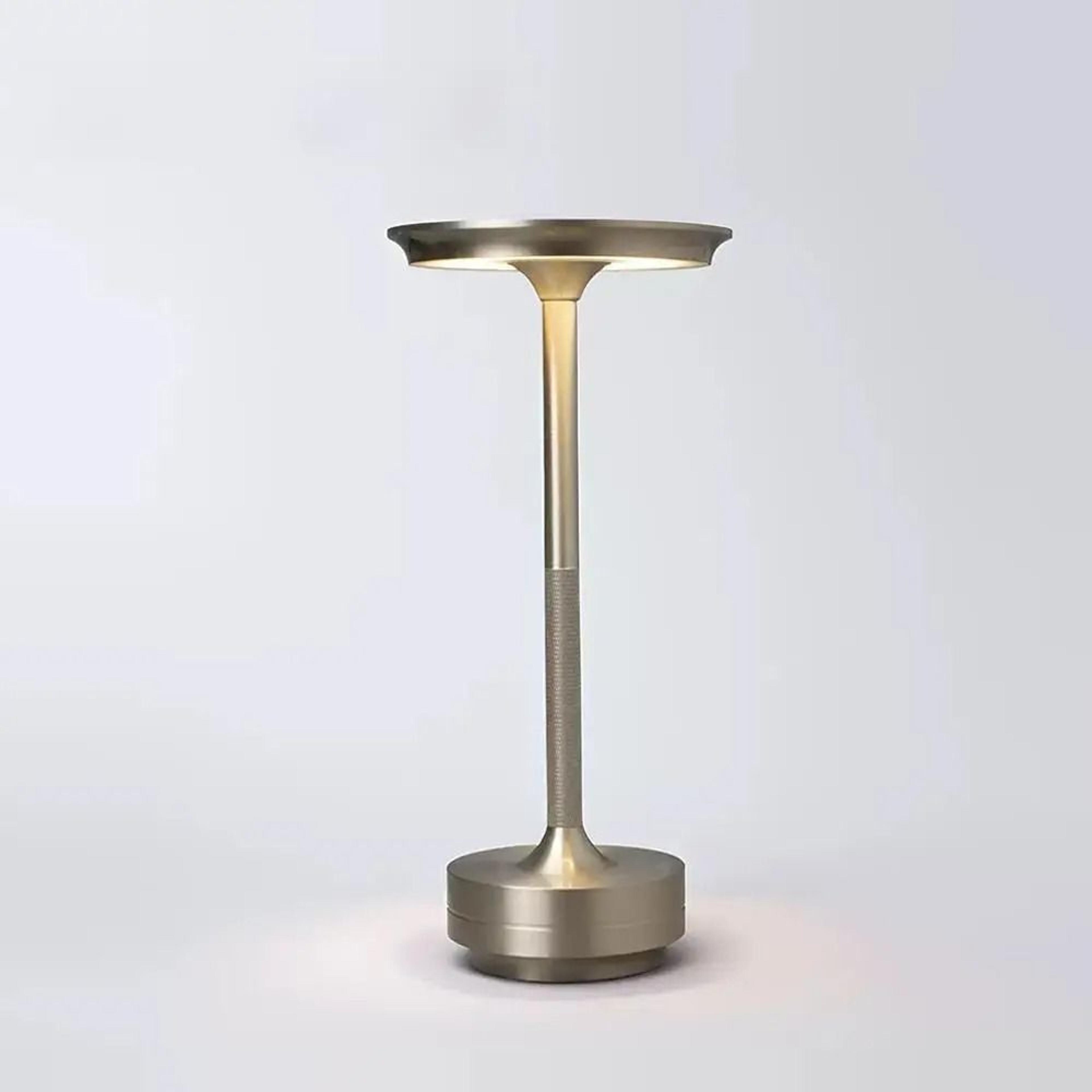 Rechargeable Aluminum Touch Table Lamp With Three Color Dimmable Bedside Lighting 3