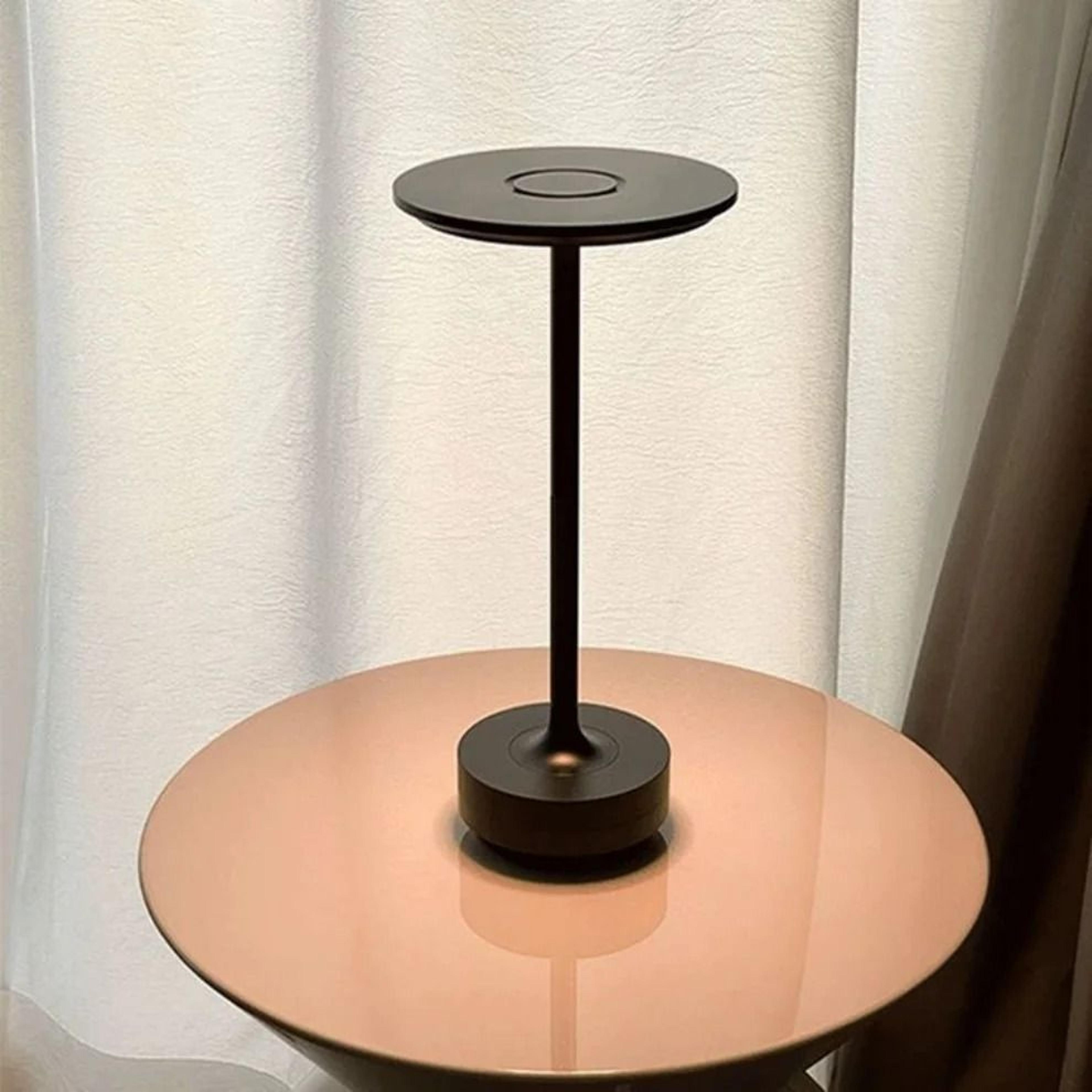 Rechargeable Aluminum Touch Table Lamp With Three Color Dimmable Bedside Lighting 4