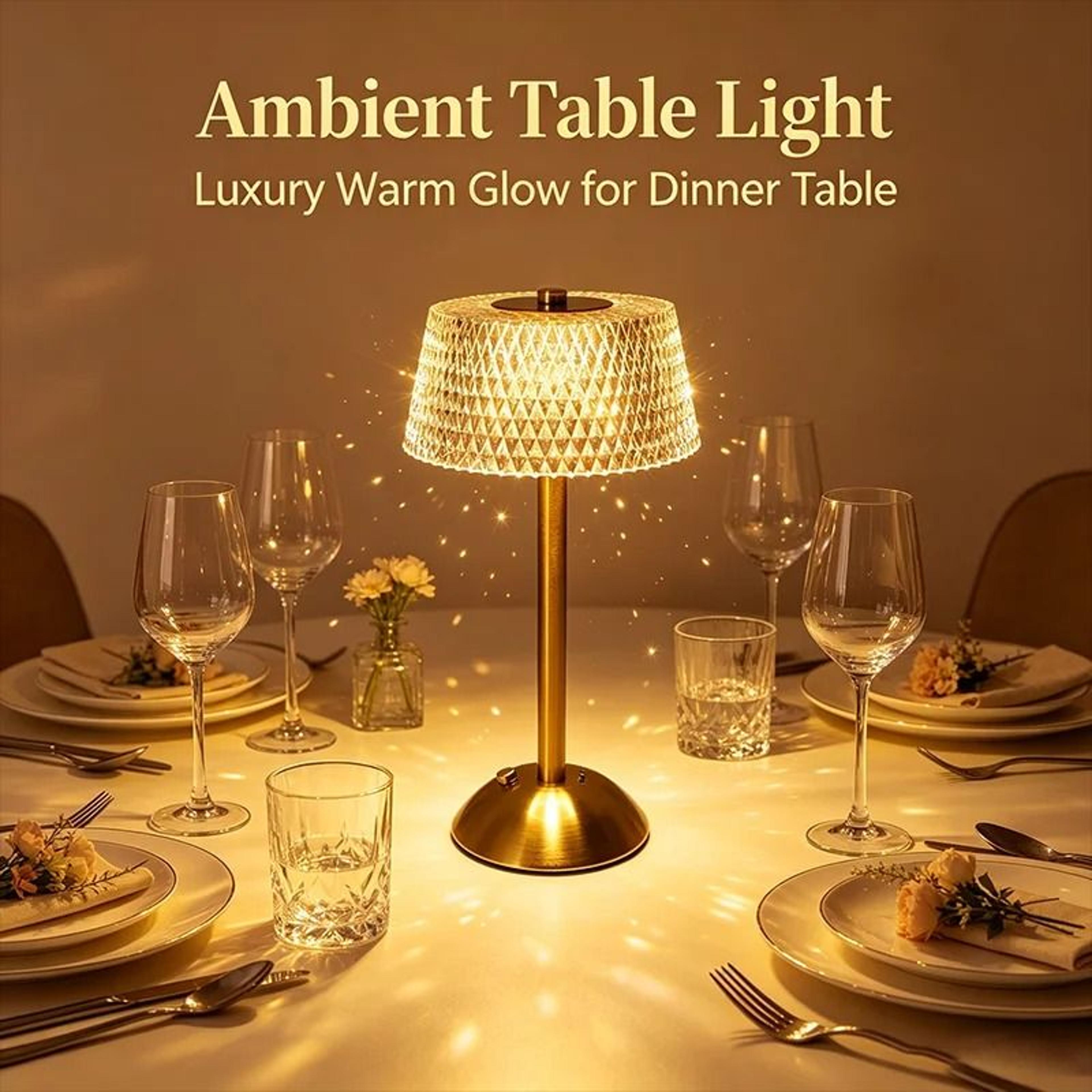 Rechargeable Glass Touch Table Lamp For Warm Bedside Ambient Lighting Decor 6
