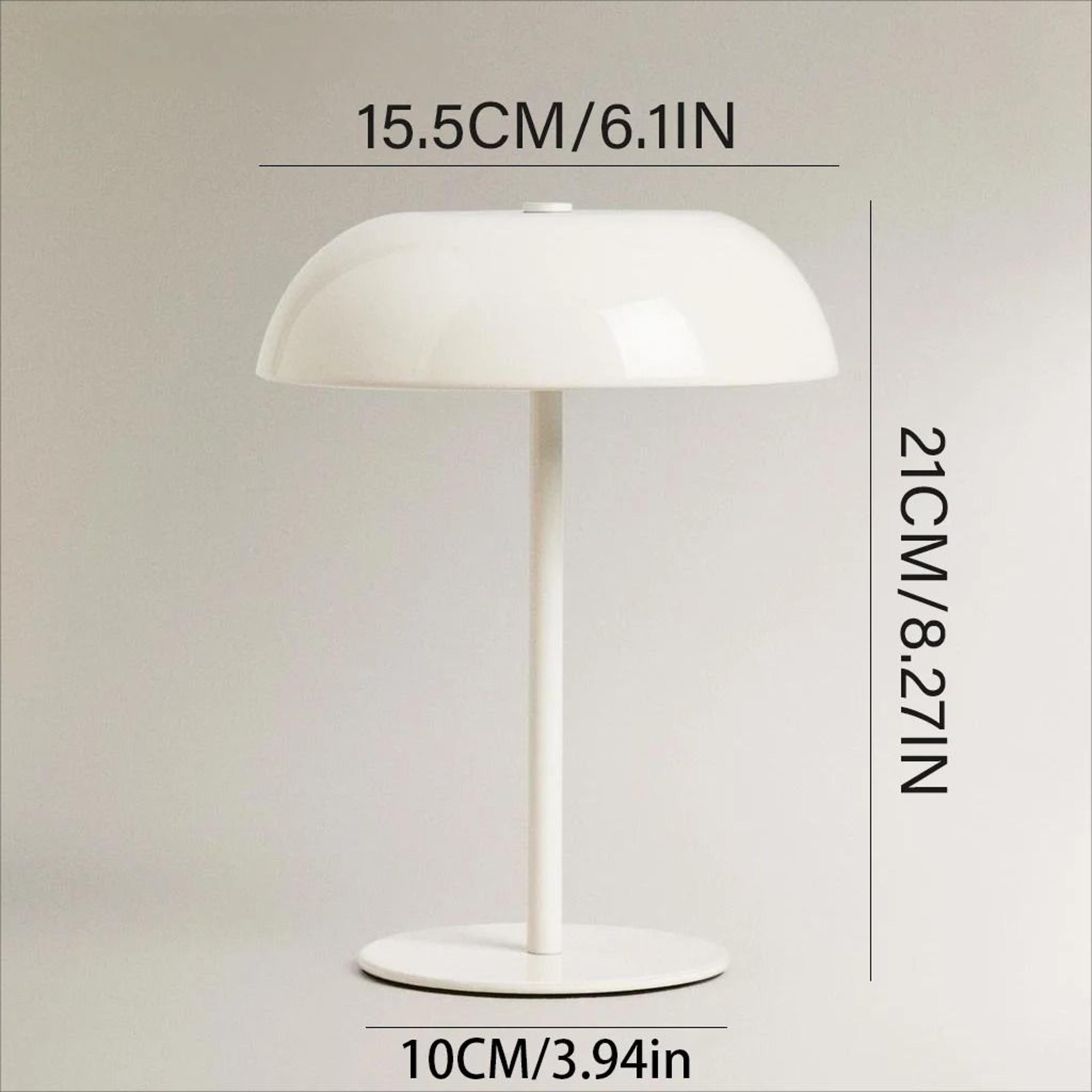 Rechargeable Mushroom Touch Table Lamp With Three Color Dimmable Bedside Lighting 6
