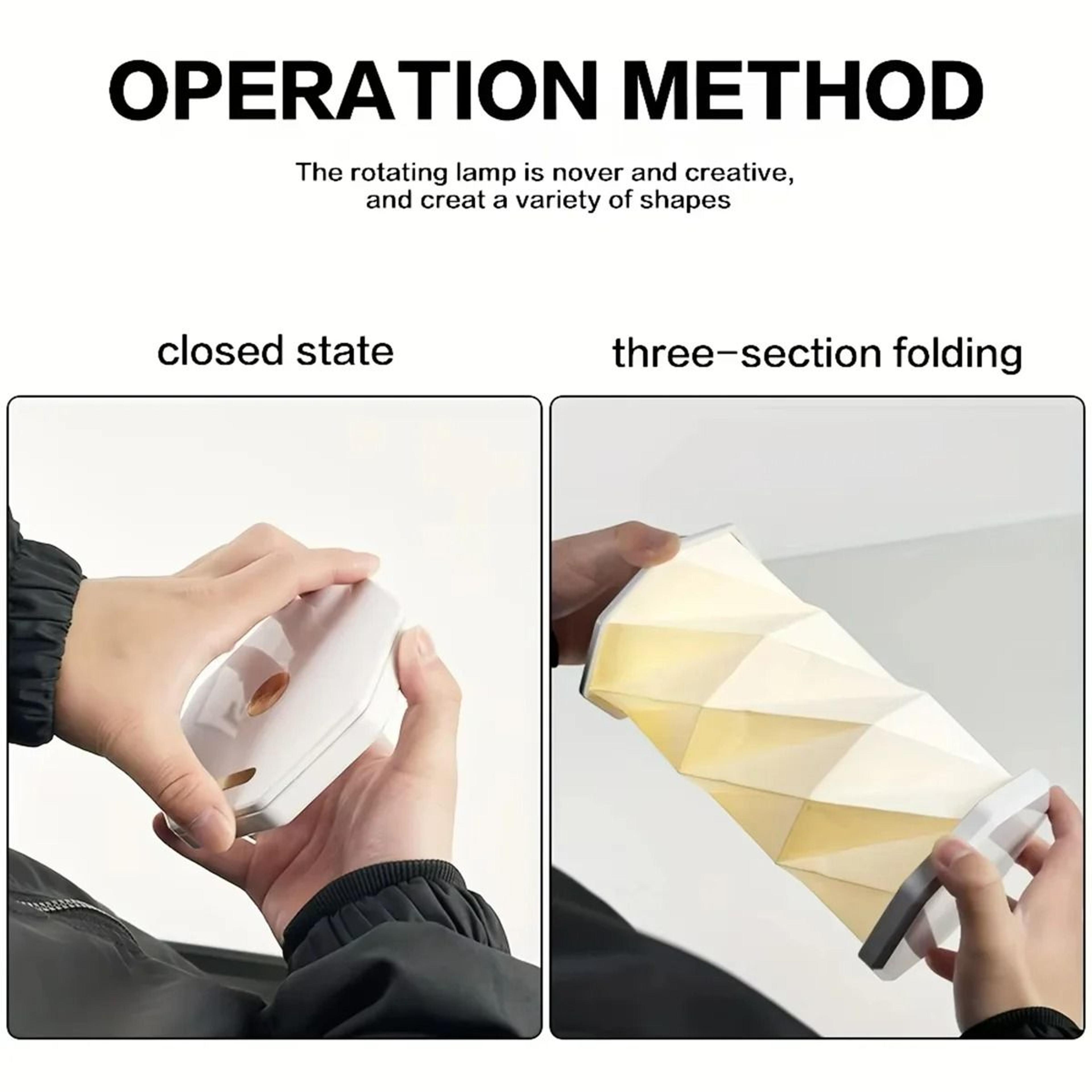 Foldable Rechargeable Paper Table Lamp With Touch Dimming For Cozy Bedrooms 5