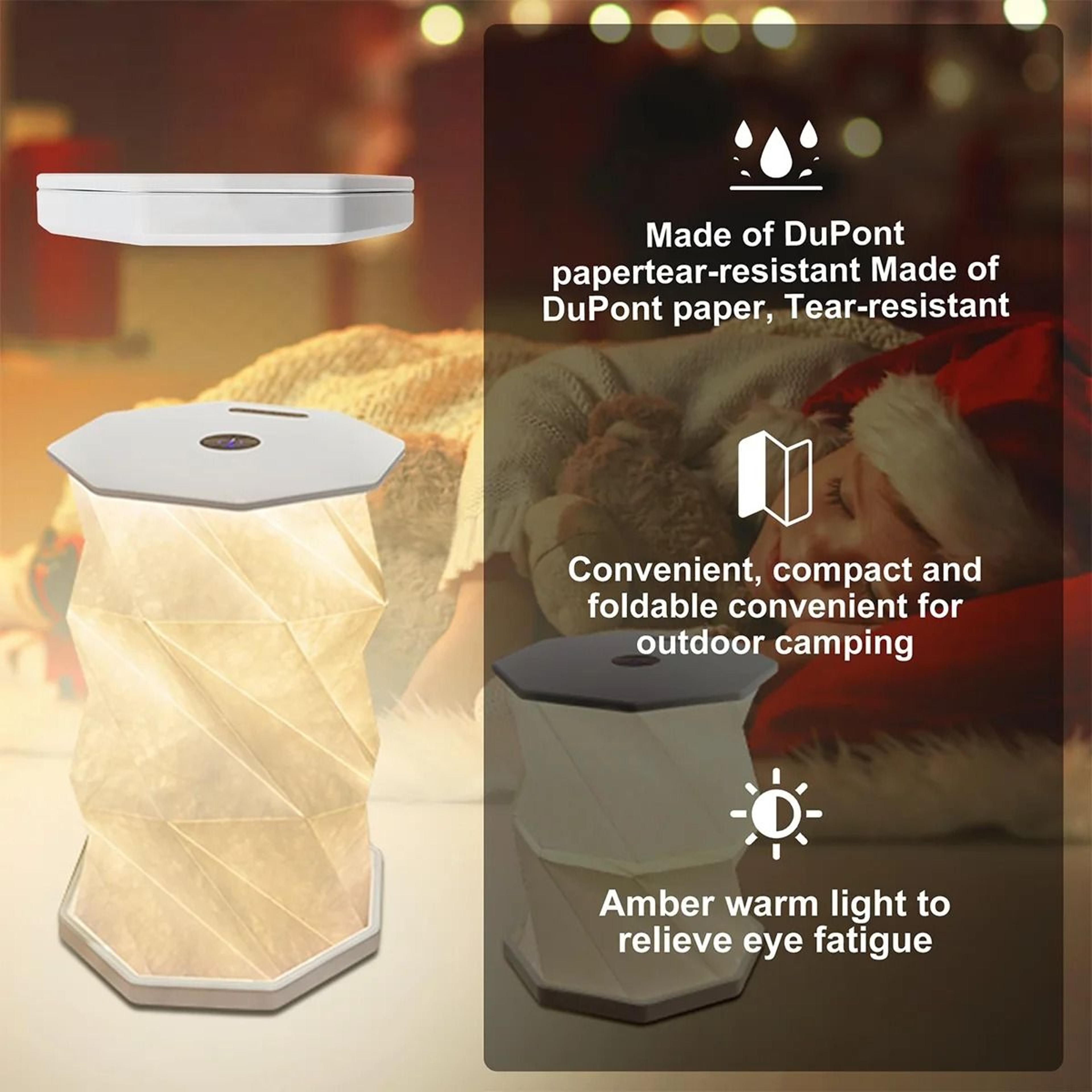 Foldable Rechargeable Paper Table Lamp With Touch Dimming For Cozy Bedrooms 4