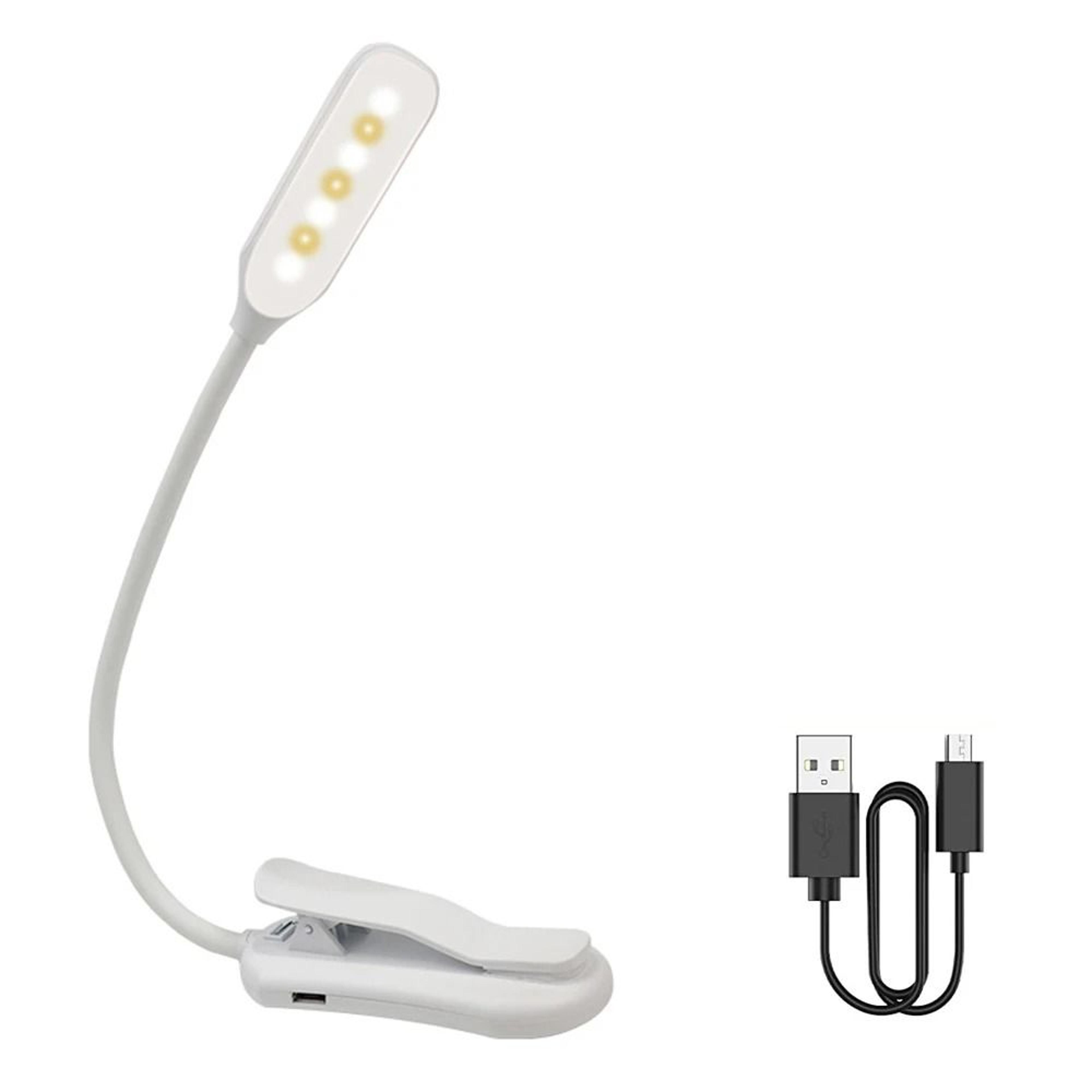 Rechargeable Seven LED Clip Book Light With Three Reading Modes Anywhere 2