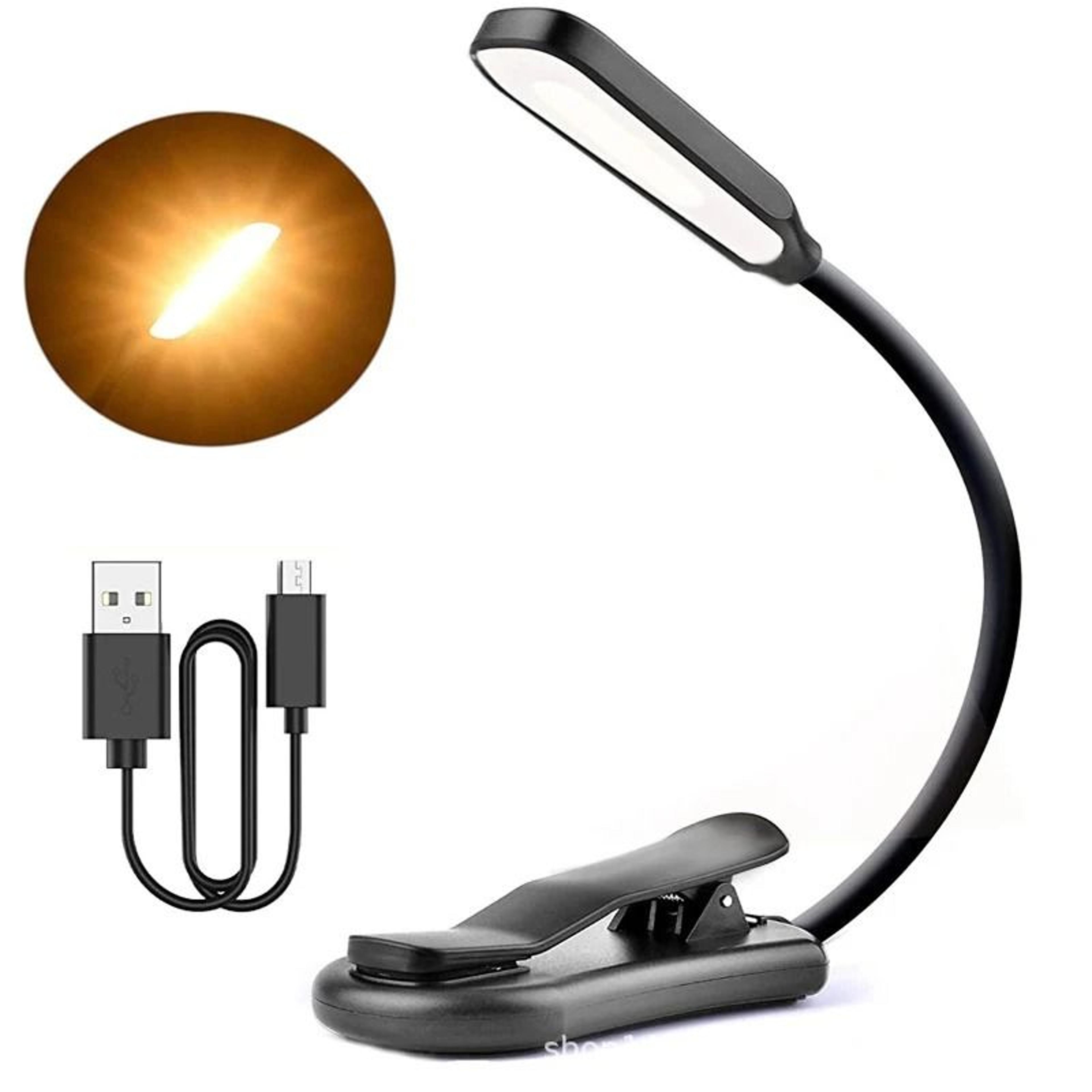 Rechargeable Seven LED Clip Book Light With Three Reading Modes Anywhere 0