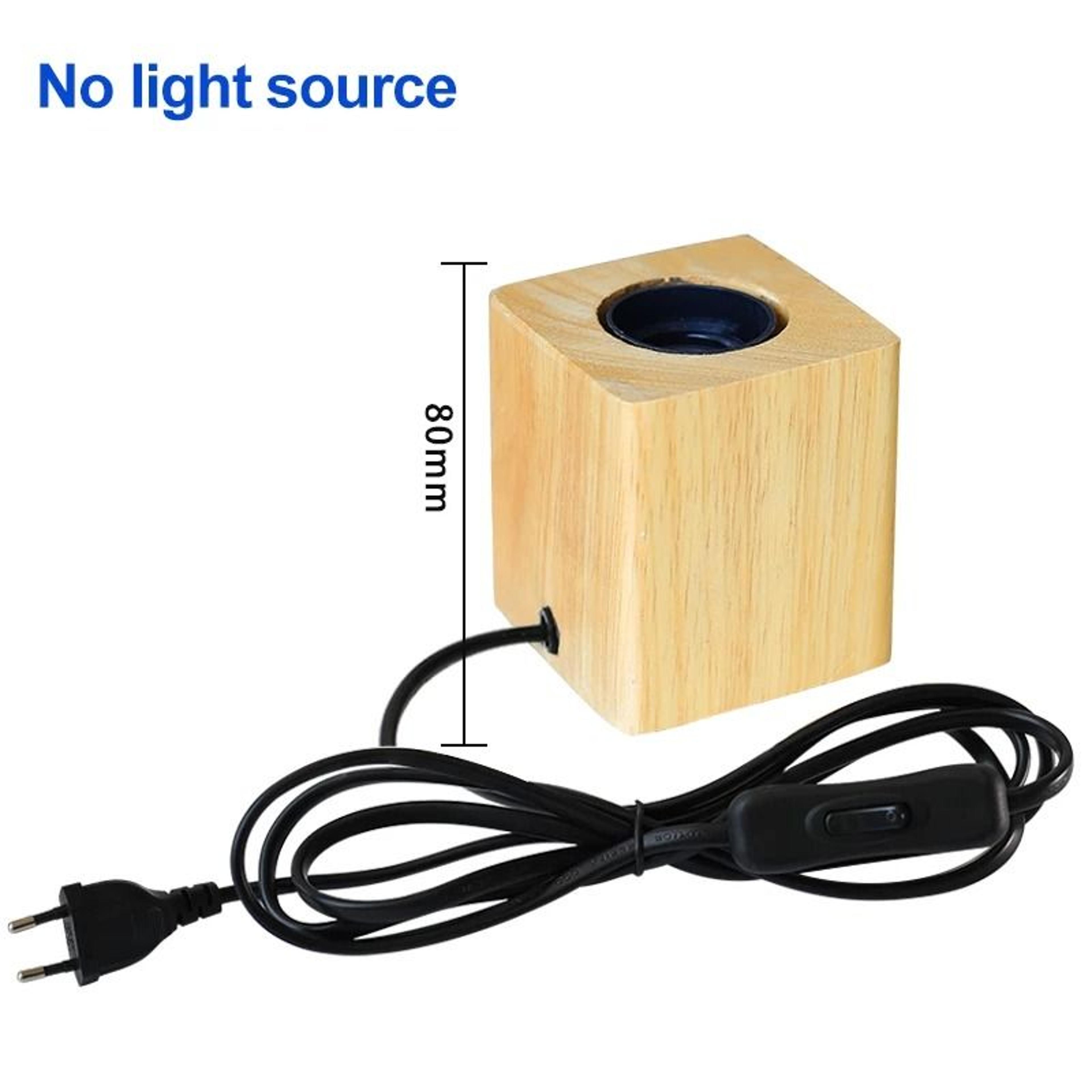 Modern Polyhedron Wooden Table Lamp With E27 Socket For Warm Decor 4