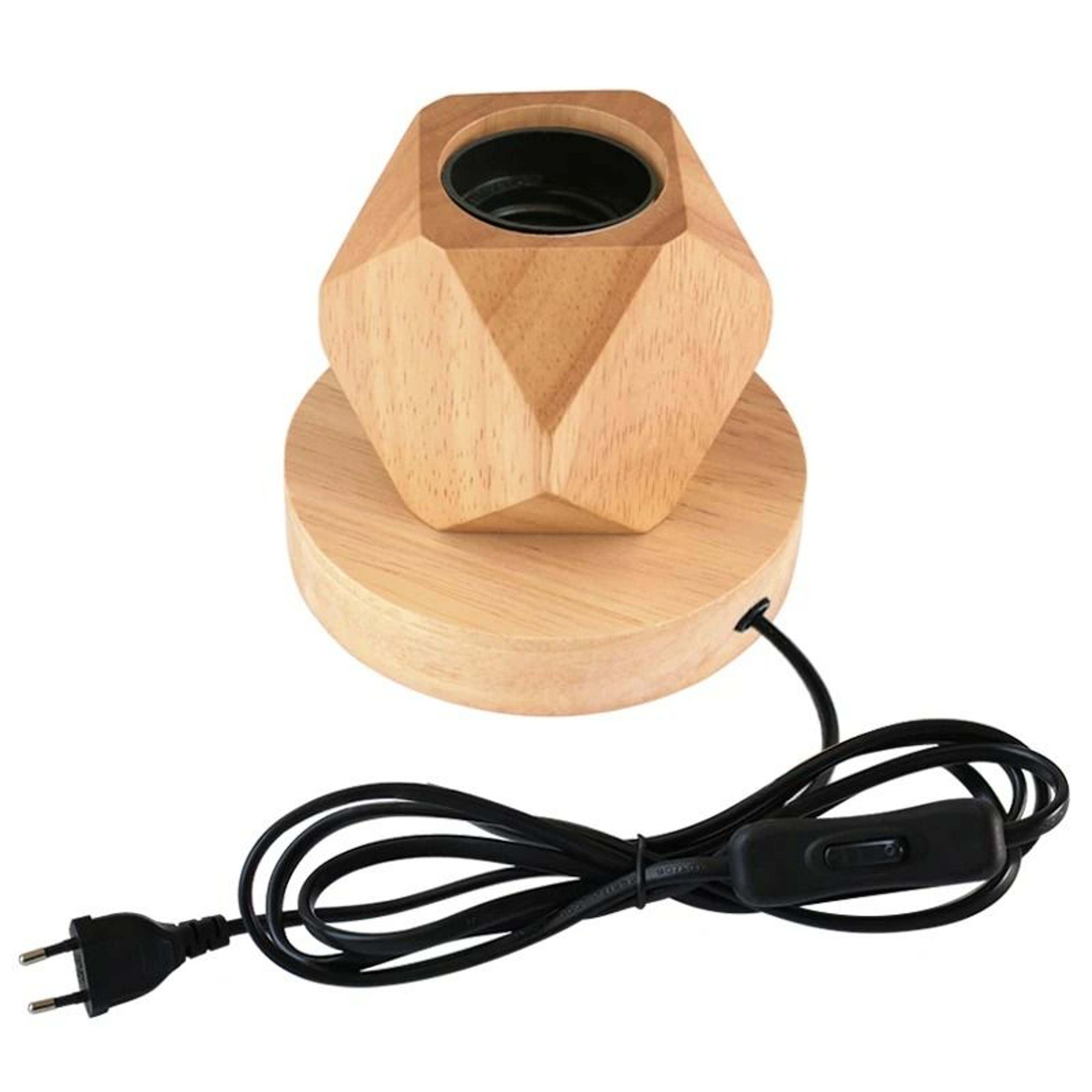 Modern Polyhedron Wooden Table Lamp With E27 Socket For Warm Decor 6