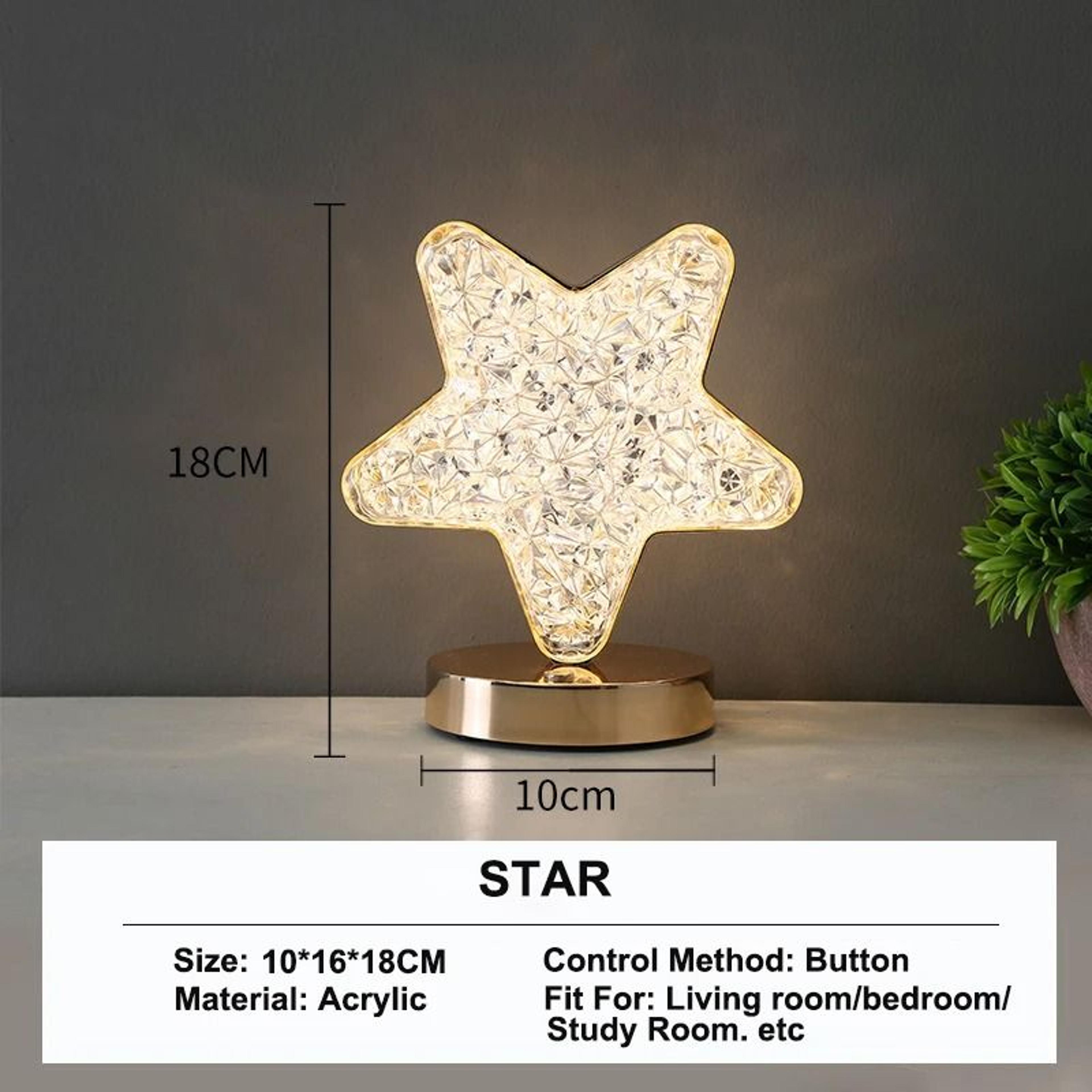 Touch Control Crystal Moon Table Lamp Creates Dreamy Bedroom Ambiance Lighting 4