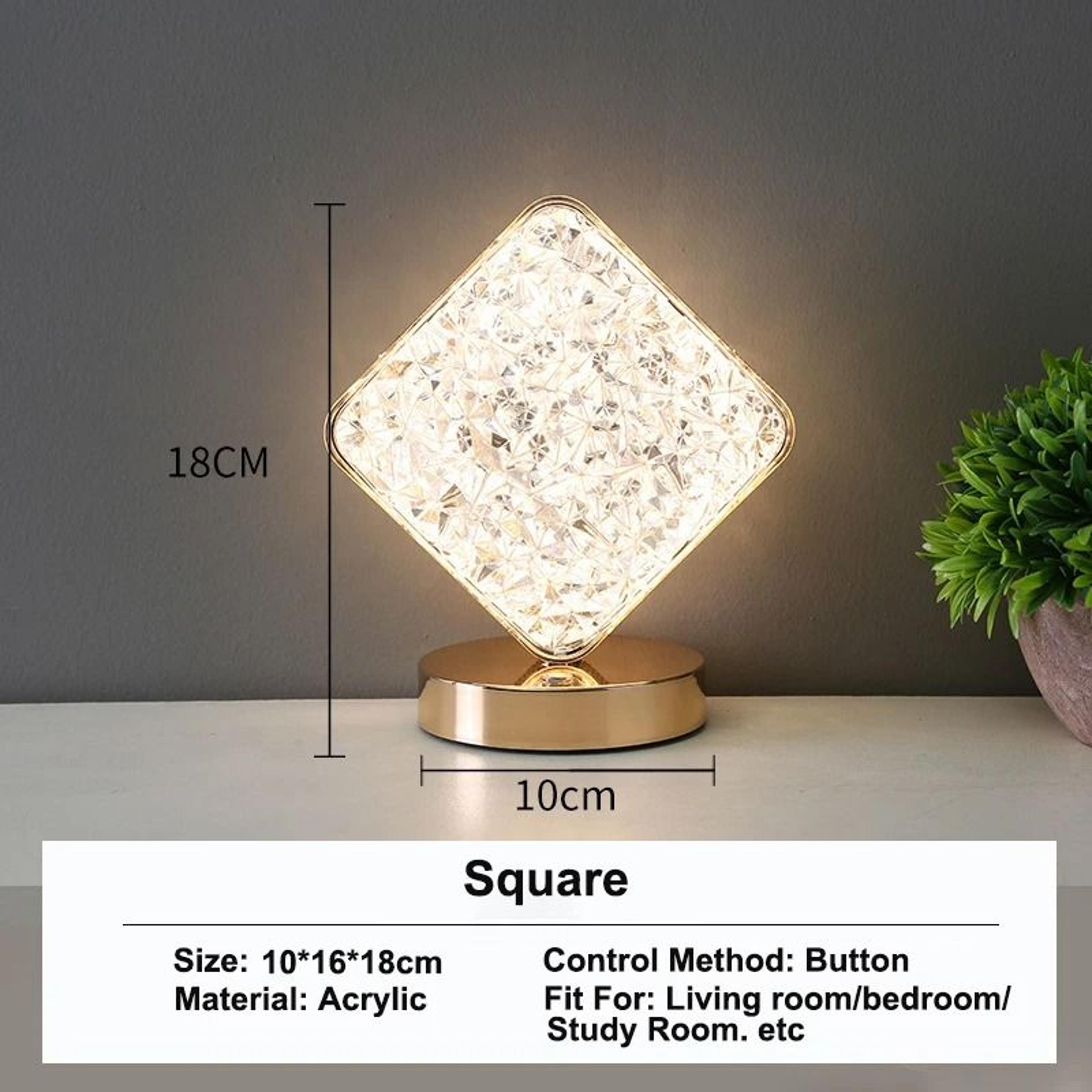 Touch Control Crystal Moon Table Lamp Creates Dreamy Bedroom Ambiance Lighting 3