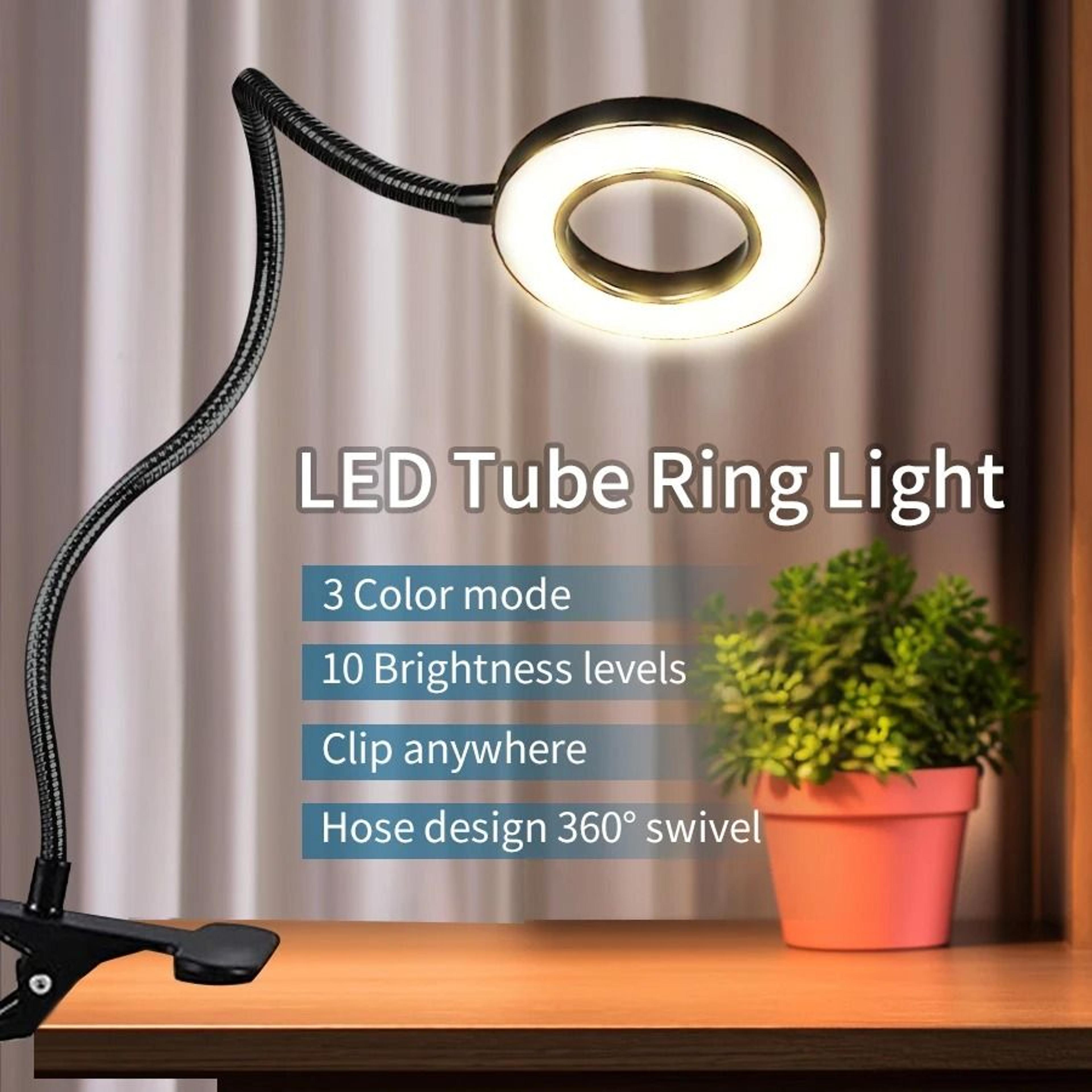 Flexible Clip On LED Study Lamp With Three Color Lighting Modes 0
