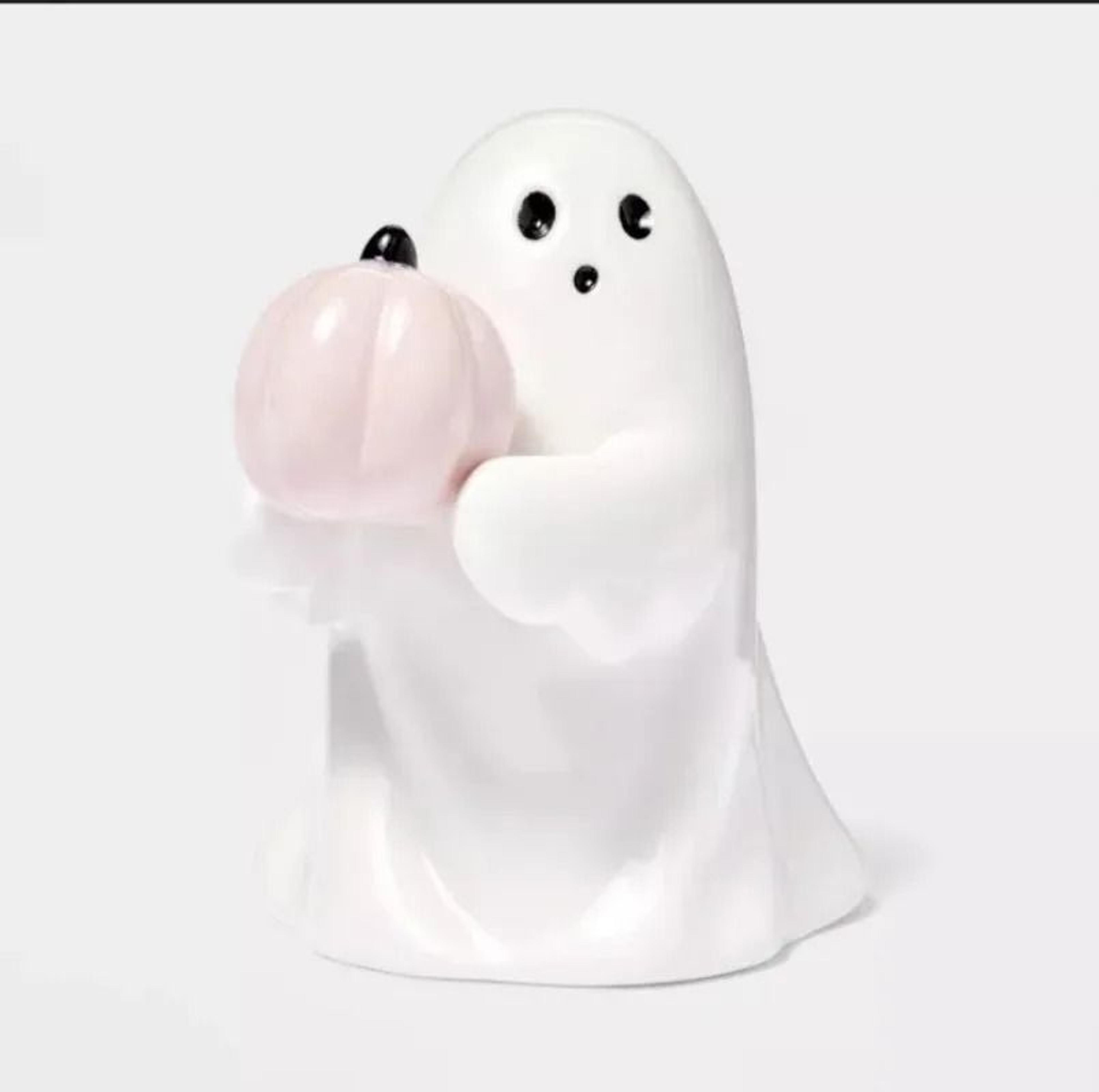 Cute Ghost Pink Pumpkin Bat Figurine For Whimsical Halloween Tabletop Decor 7