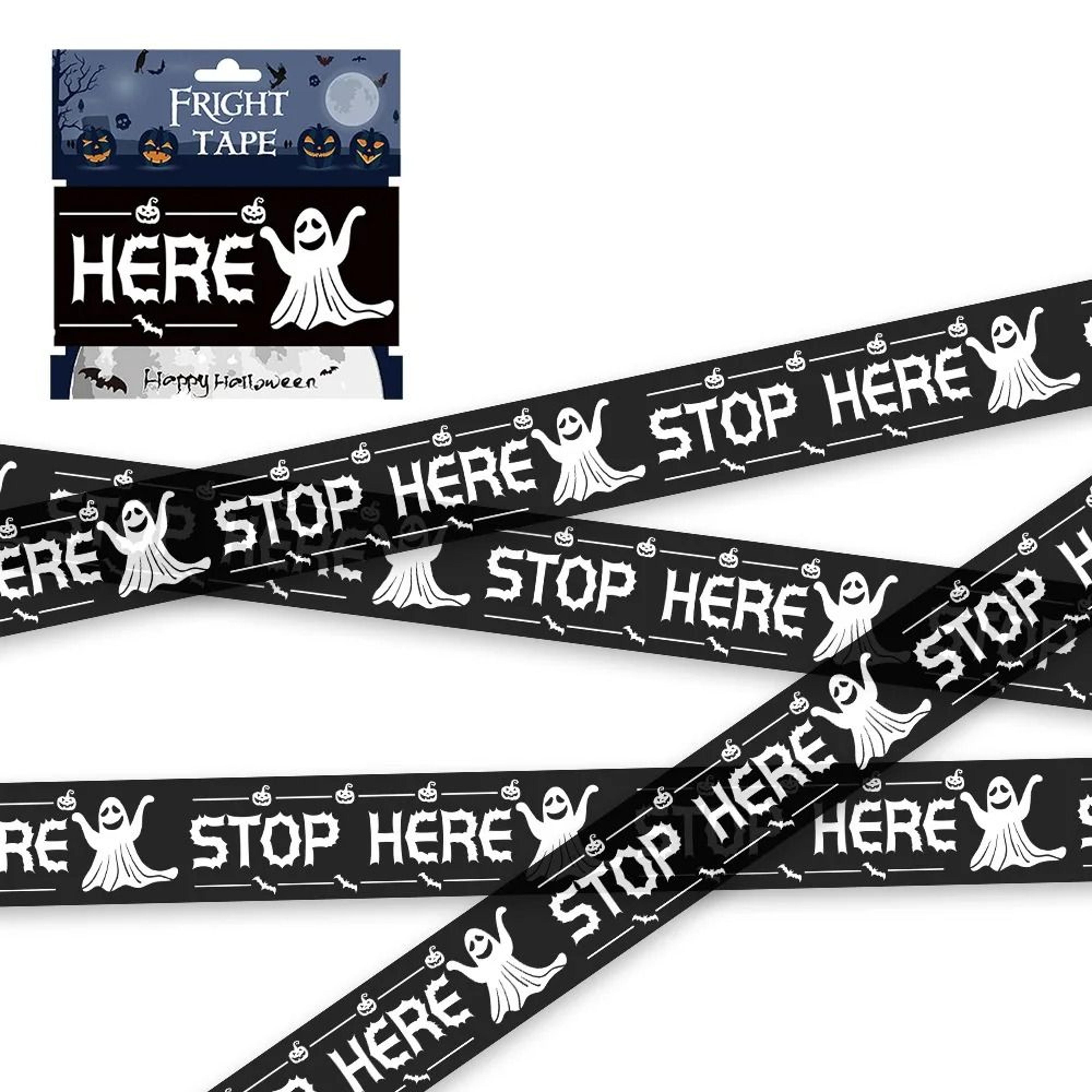 Skull Warning Tape Decoration For Spooky Halloween Doors Windows And Parties 3