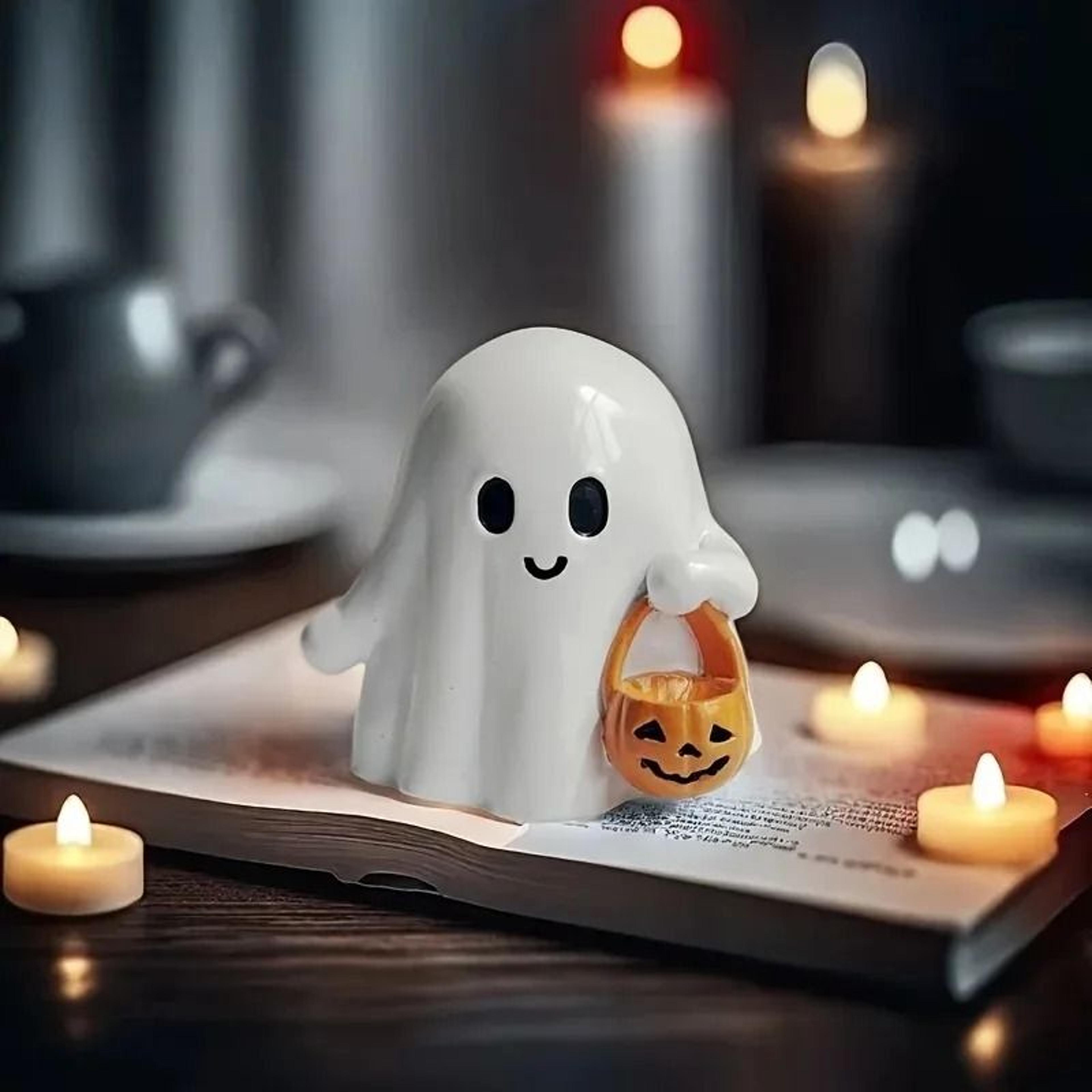Cute Anime Pumpkin Statue For Charming Halloween Rooms Desks And Displays 3