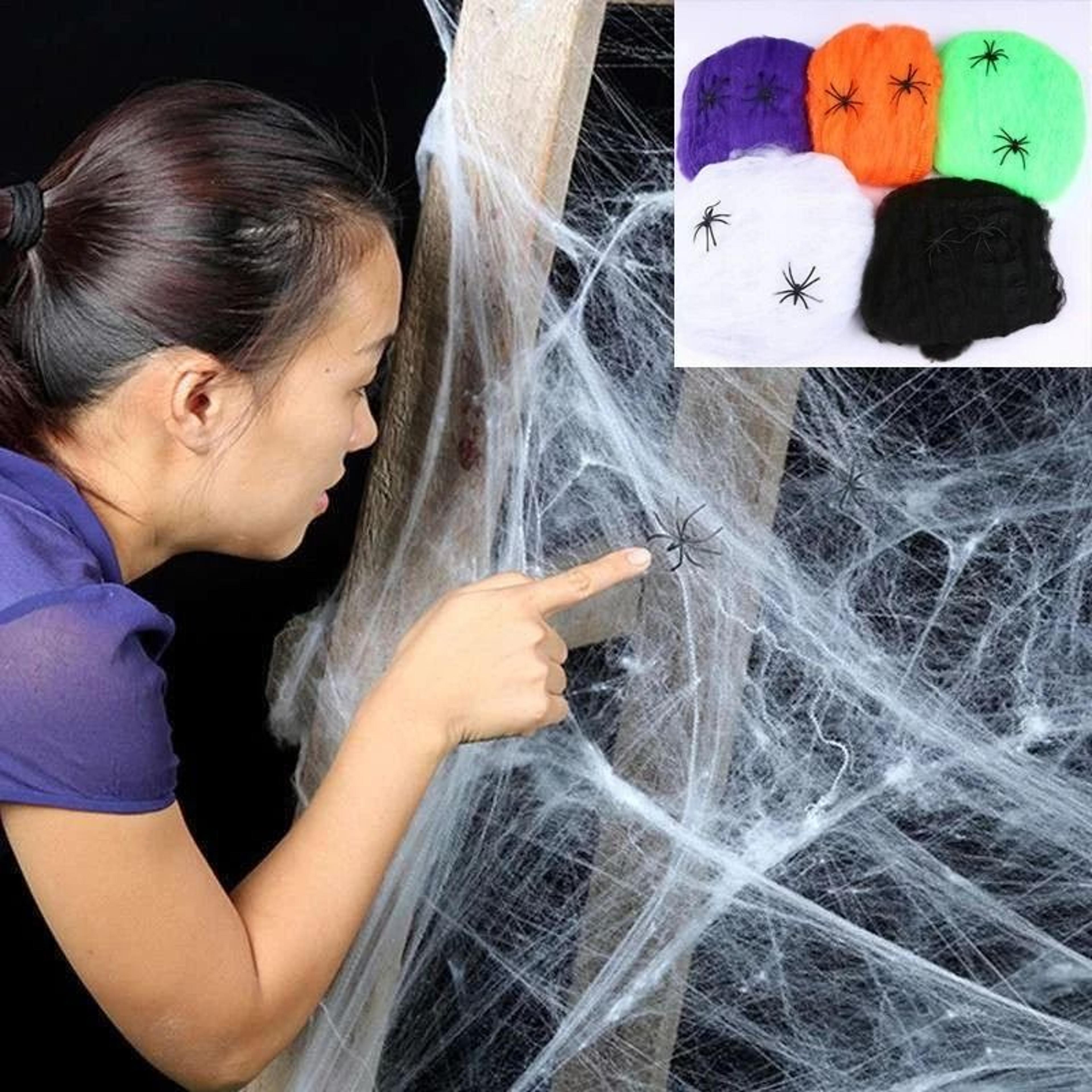 realistic stretchy cobweb halloween haunted house decor