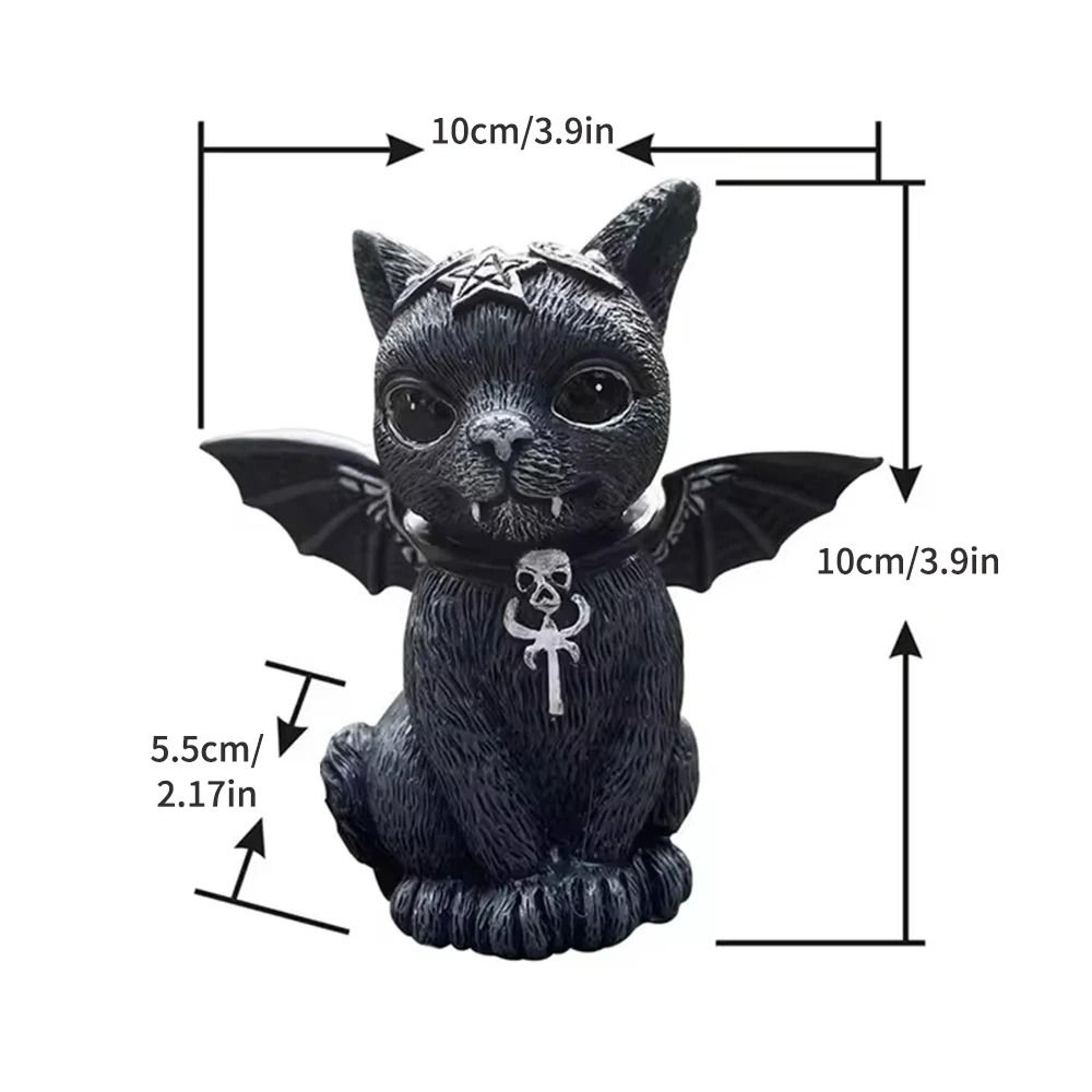 Mystical Black Witch Cat Resin Statue 3