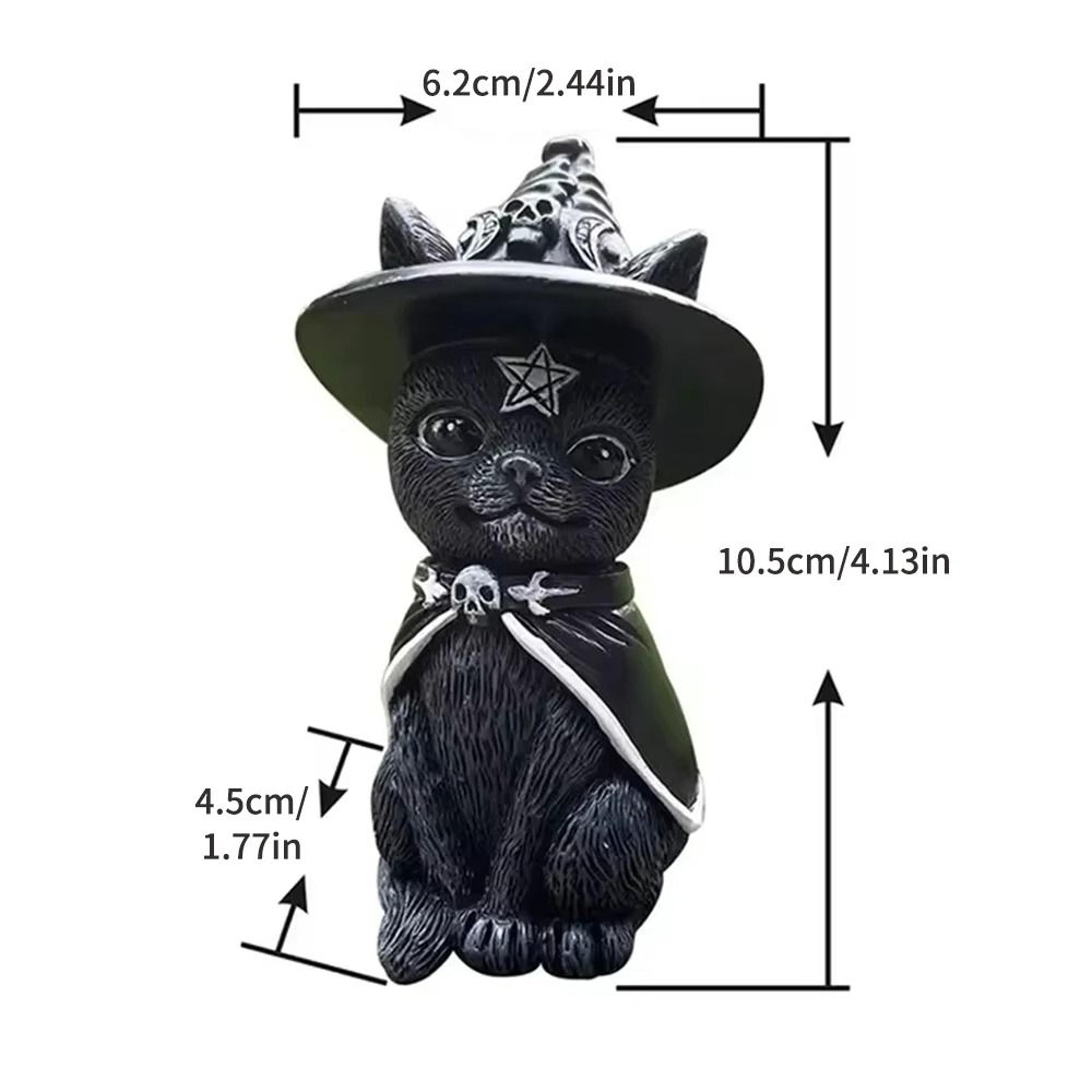 Mystical Black Witch Cat Resin Statue 1