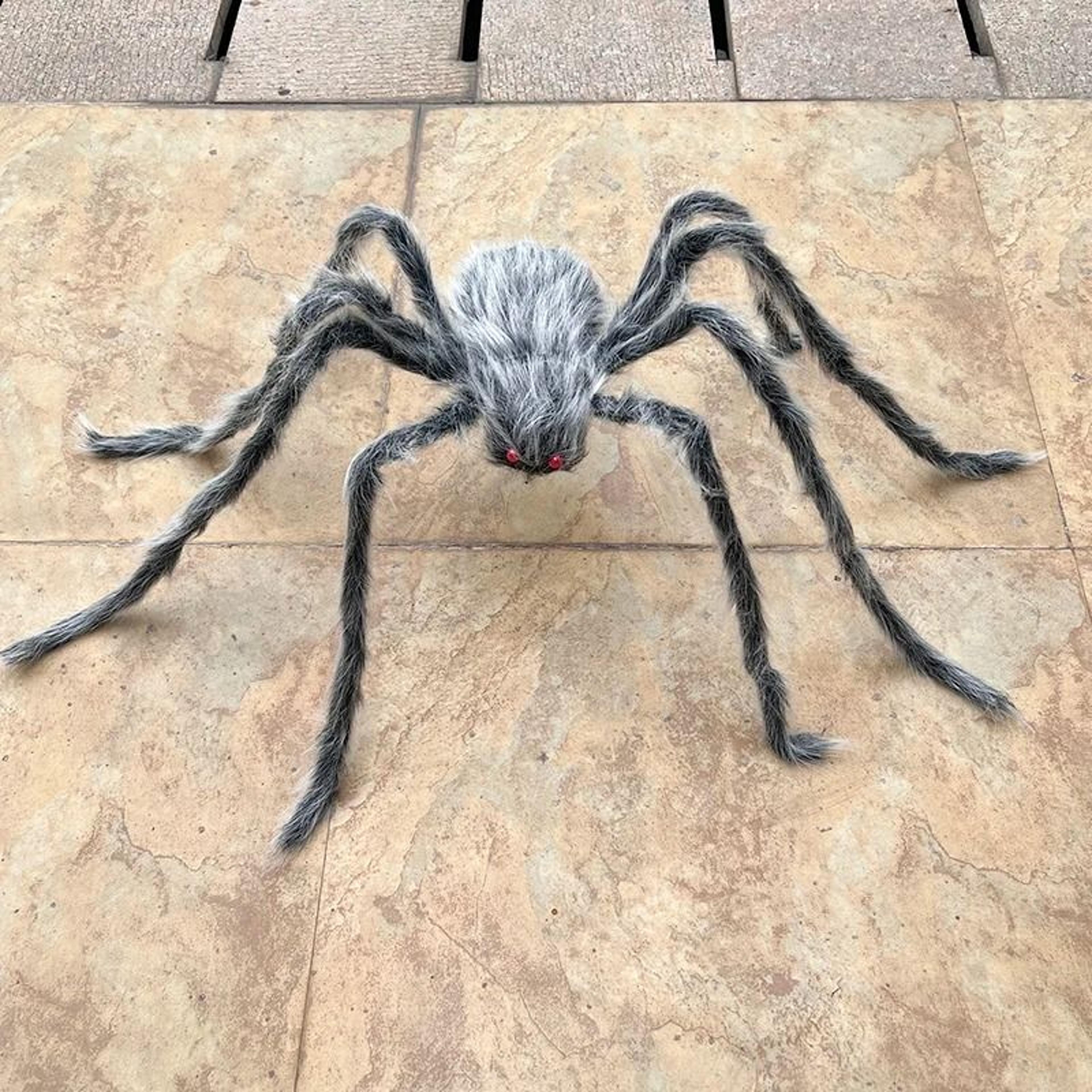 Giant Black Plush Spider Halloween Decoration 9
