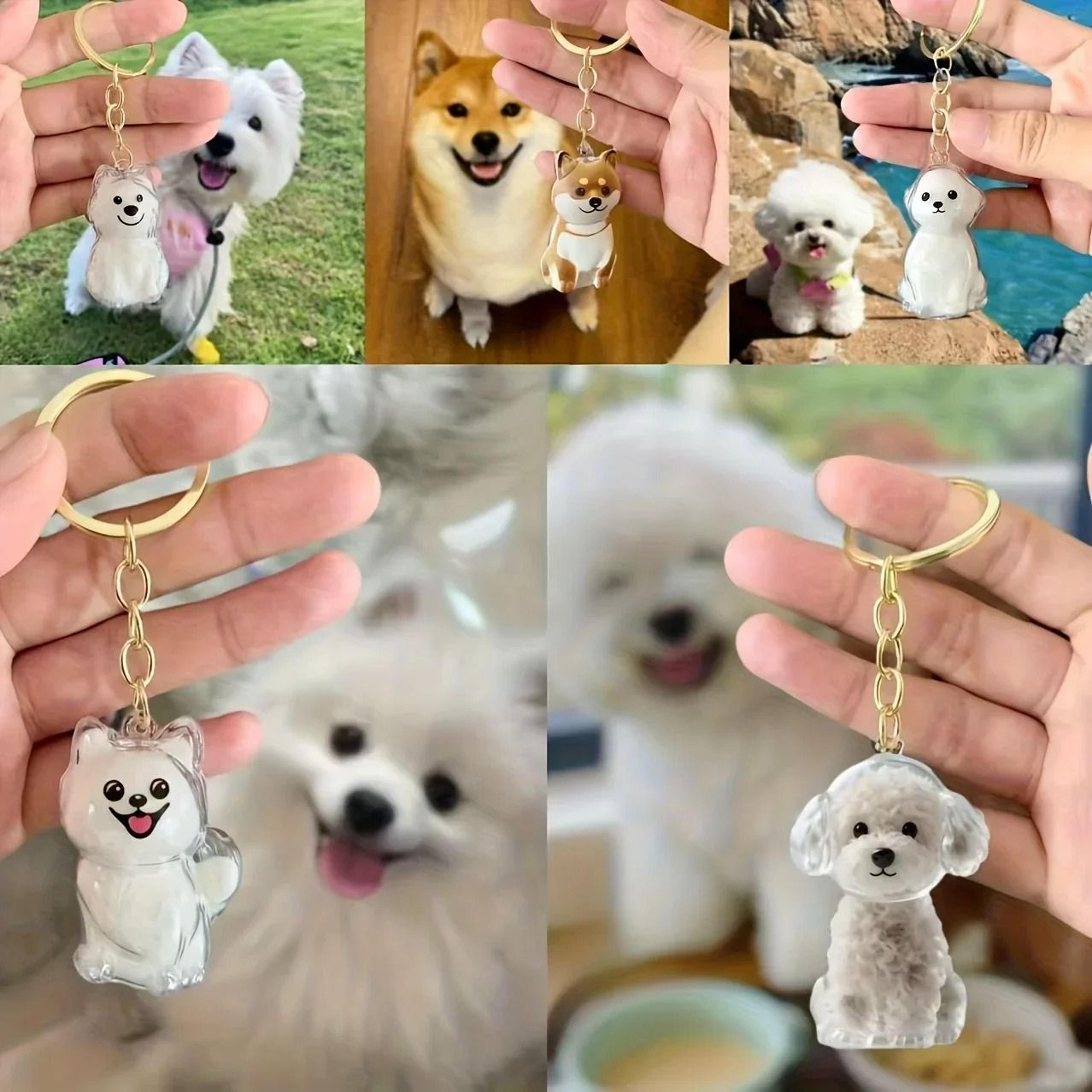Transparent Pet Hair Memorial Keychain 14