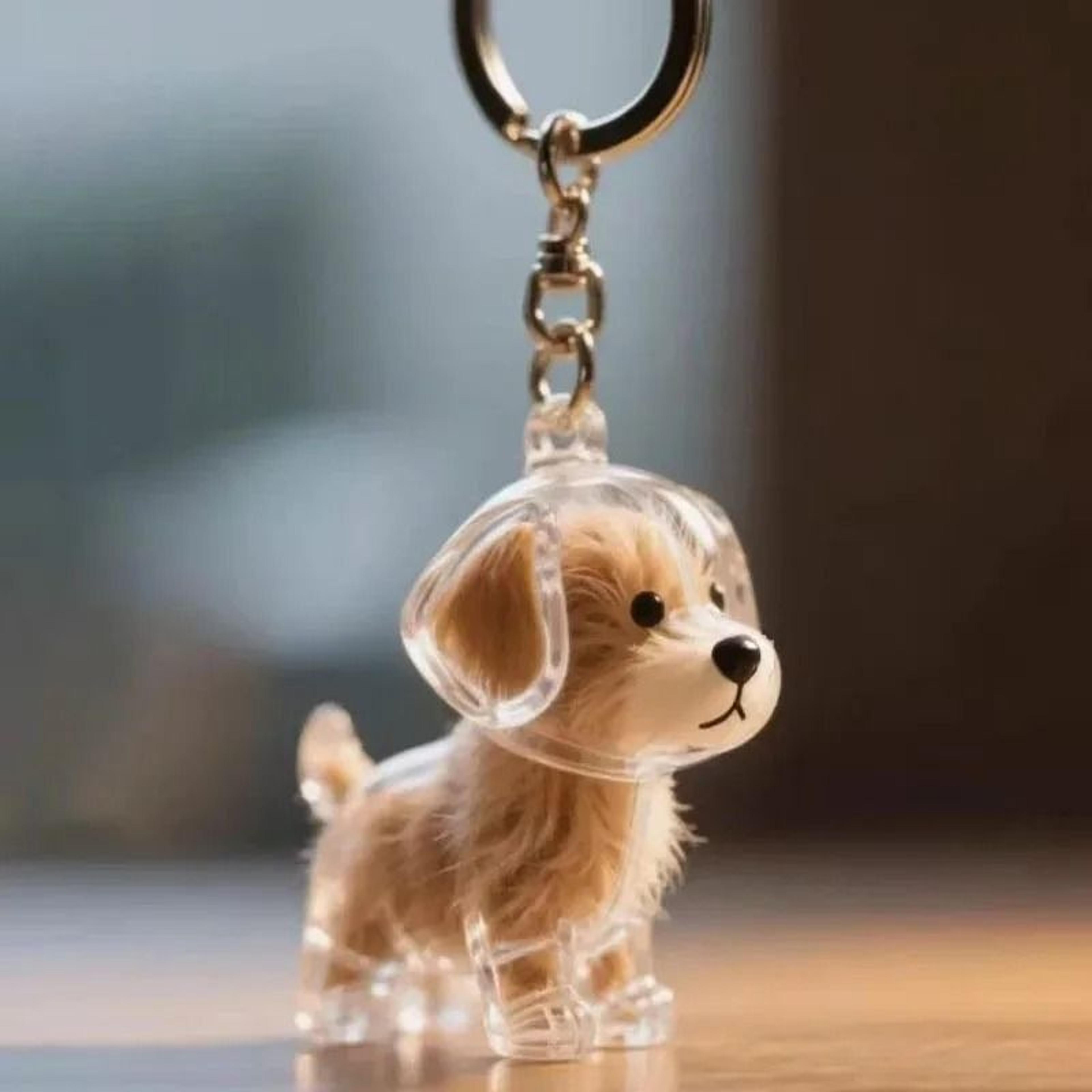 Transparent Pet Hair Memorial Keychain 12