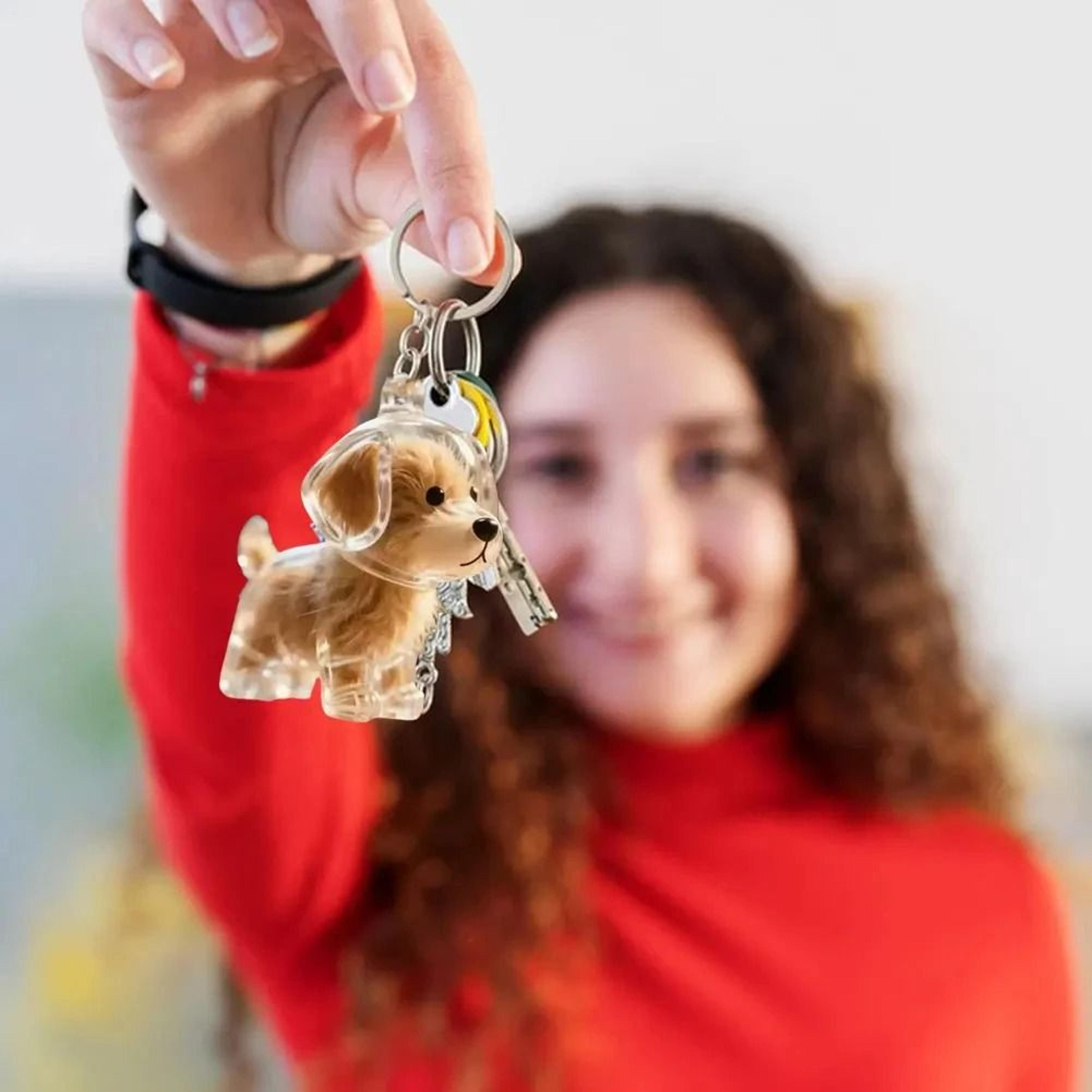 Transparent Pet Hair Memorial Keychain 16