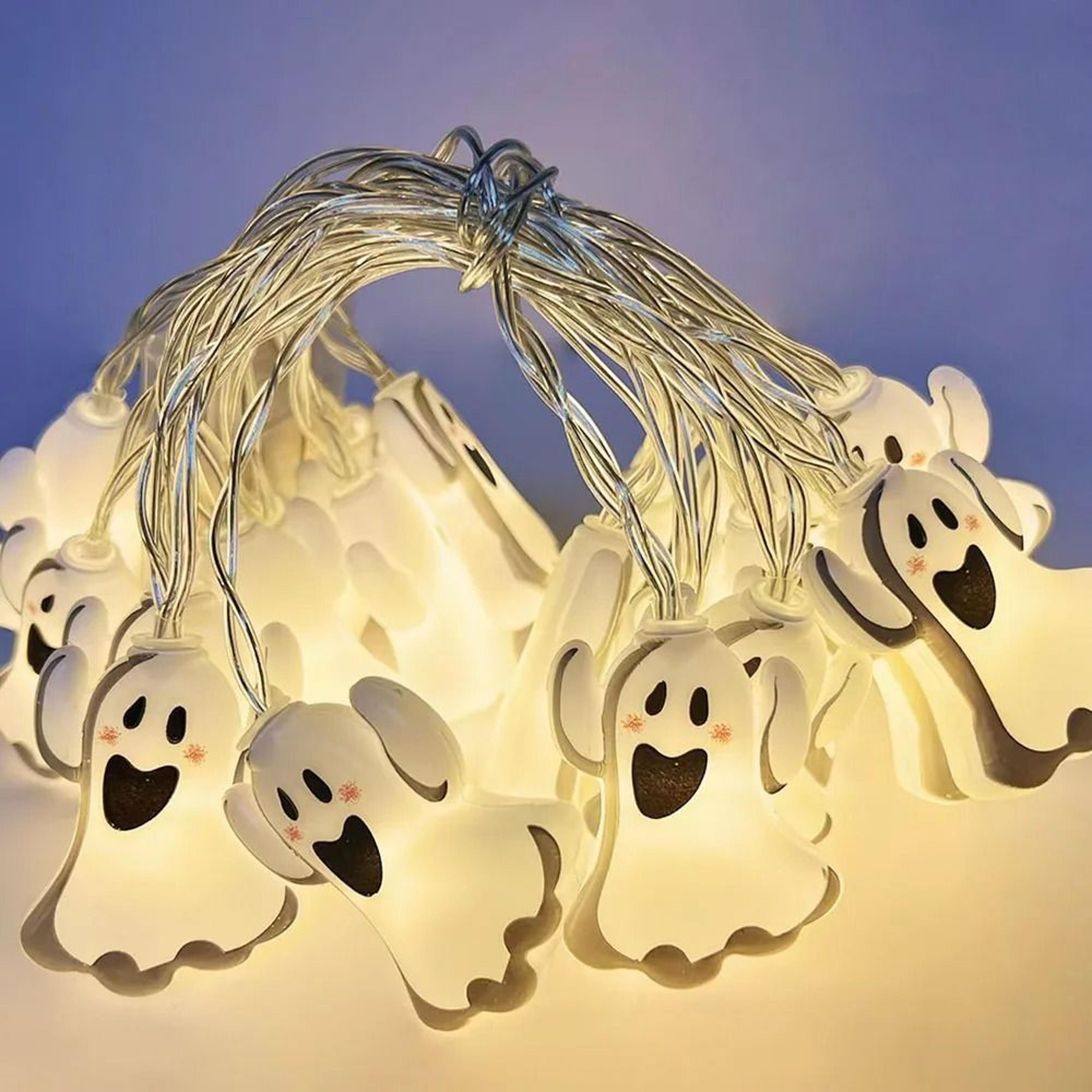Spooky Pumpkin Ghost Spider Web LED String Lights For Indoor Outdoor Halloween Decor 3