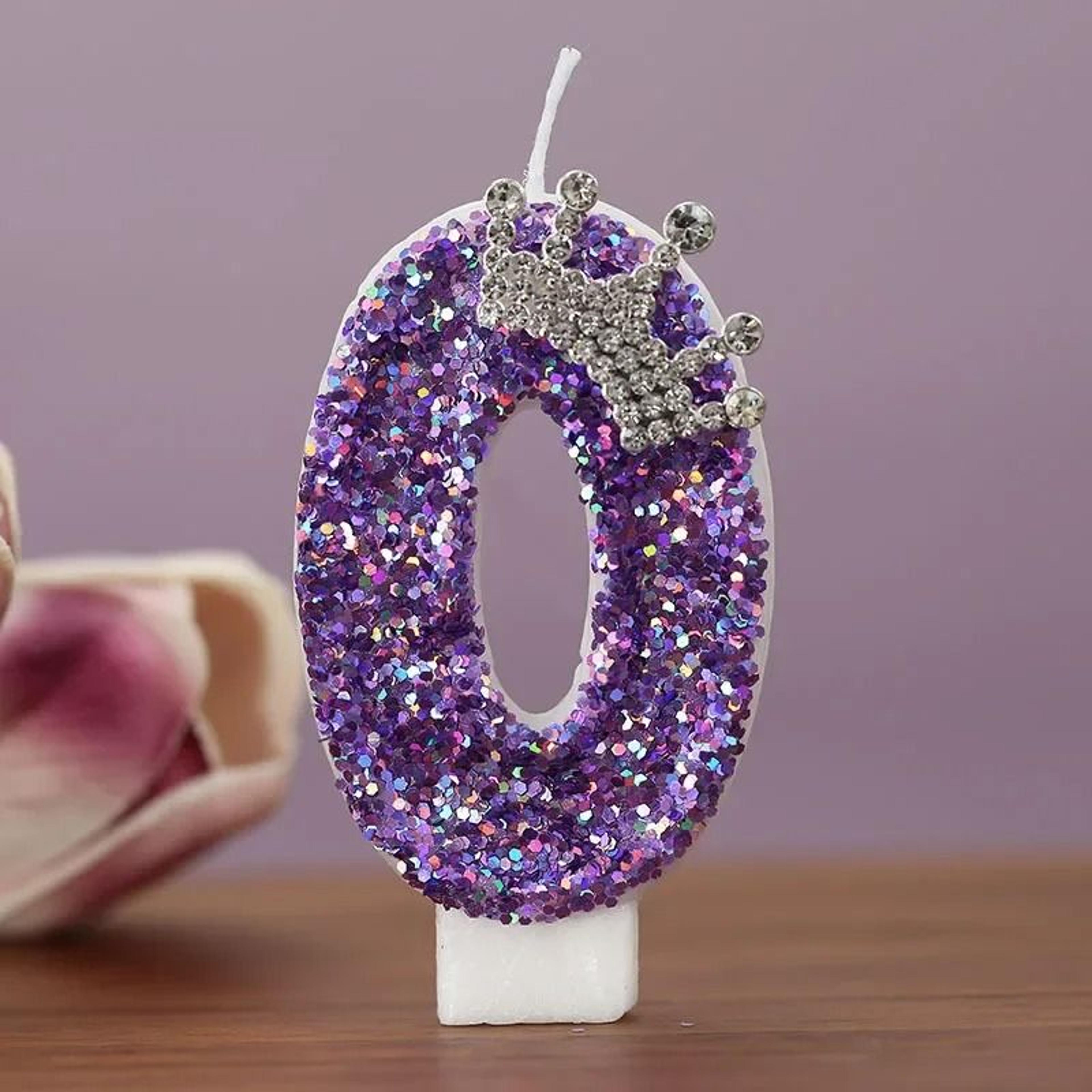 Purple Crown Number Birthday Candles For Princess Cakes Anniversaries And Celebration Party Decor 1