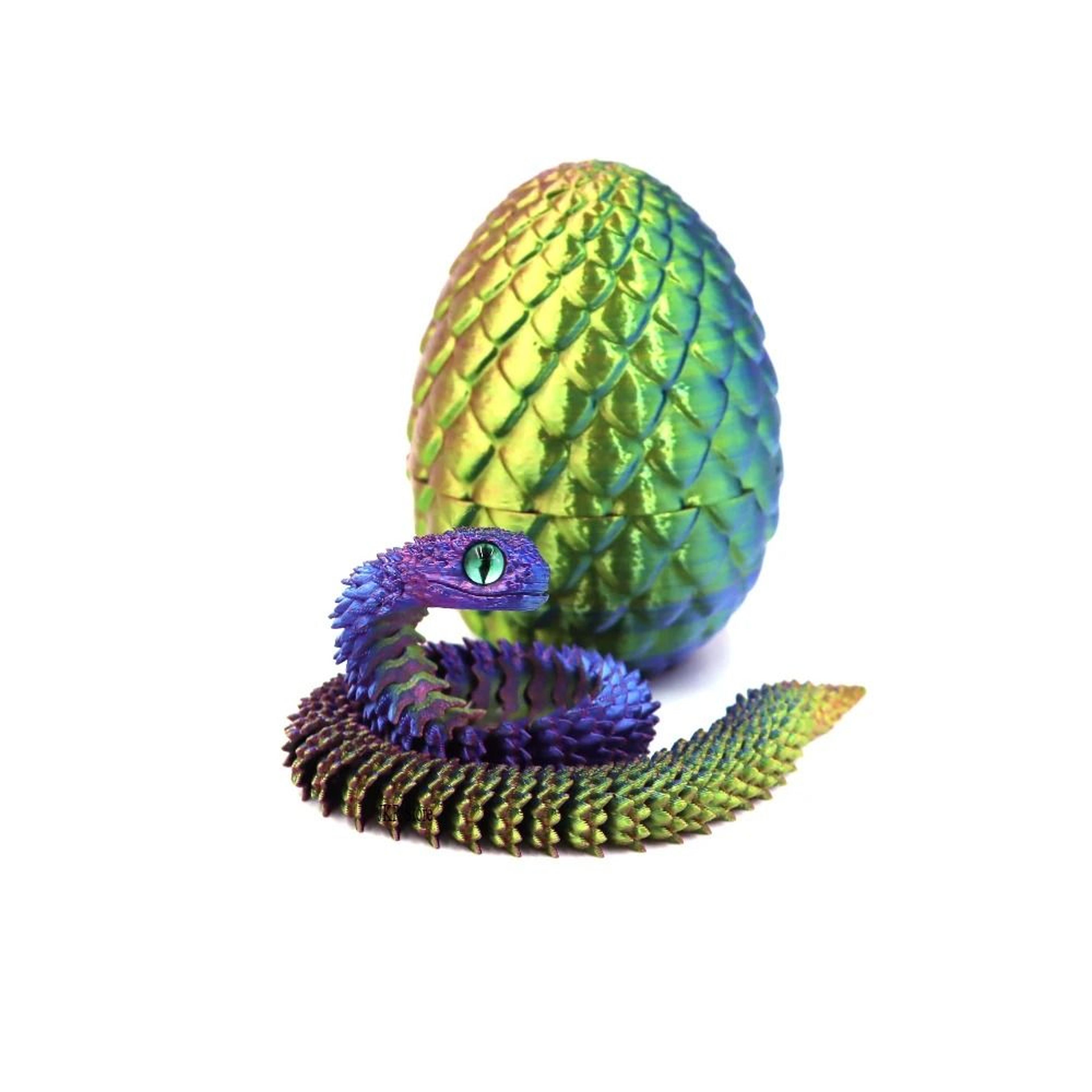 Articulated 3D Printed Snake Egg Toy For Flexible Desk Display Fun 5