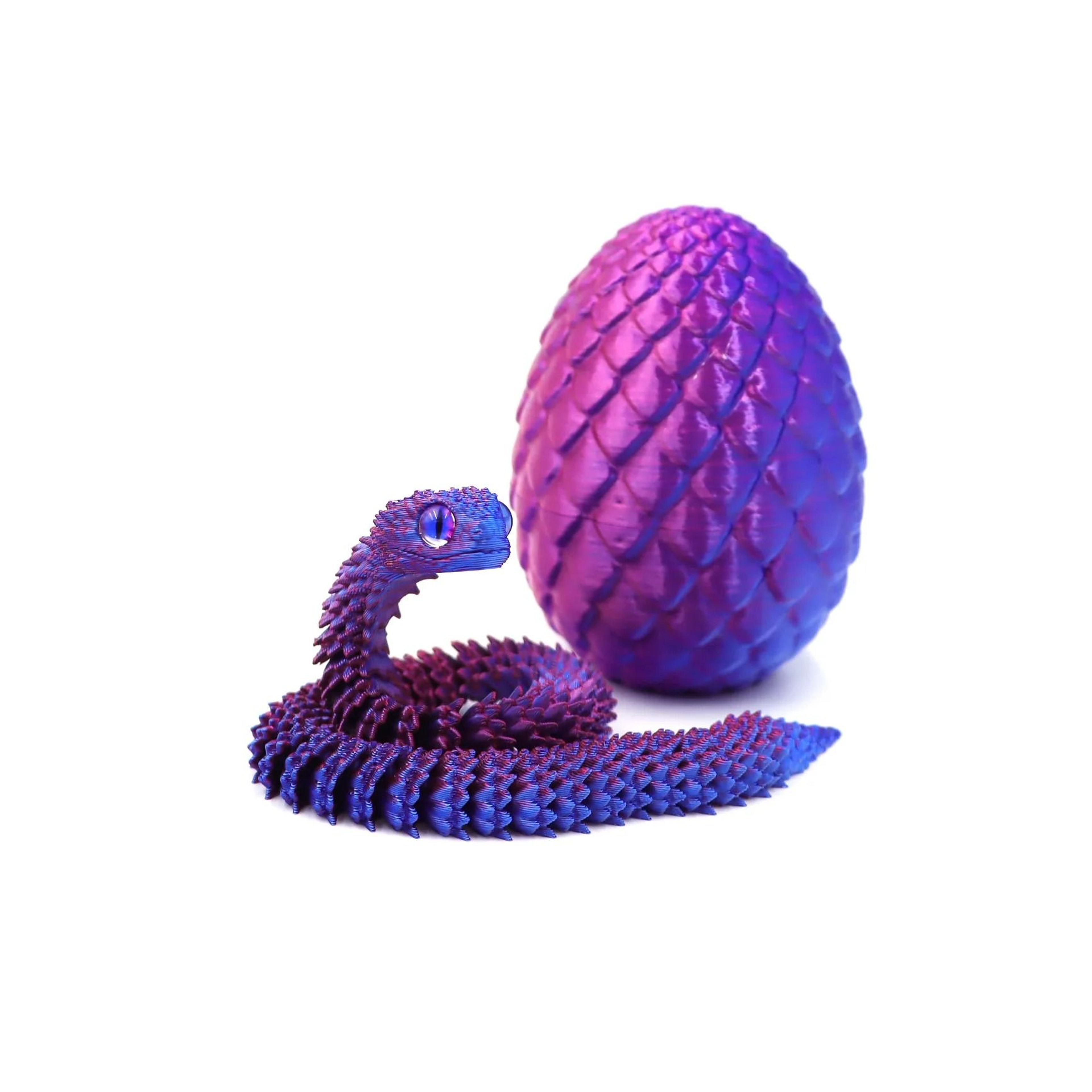 Articulated 3D Printed Snake Egg Toy For Flexible Desk Display Fun 2