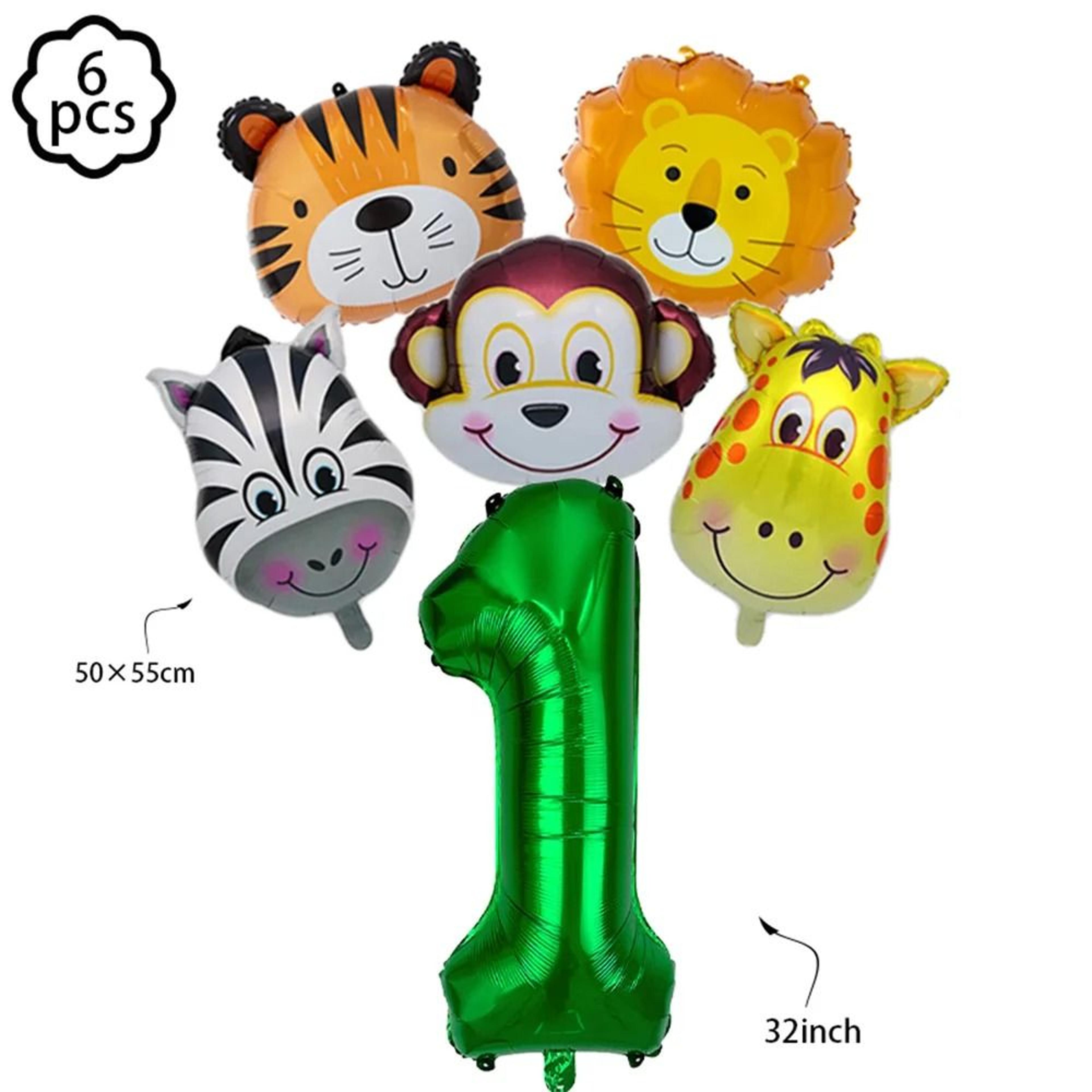 Wild Jungle Animal Birthday Banner And Swirl Decorations For Safari Parties 14