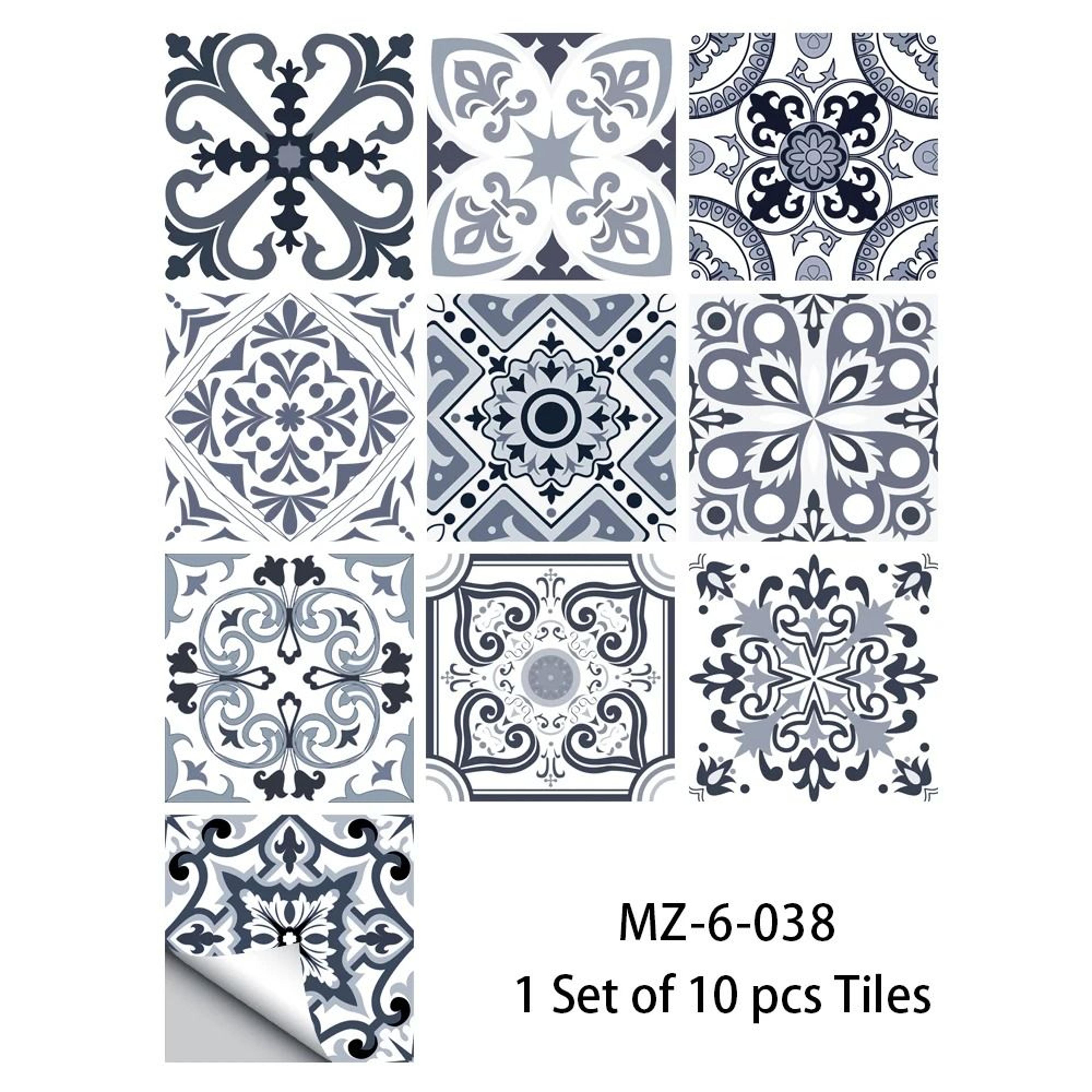 Blue Gray Matte Tile Stickers For Easy Kitchen And Floor Makeovers 20