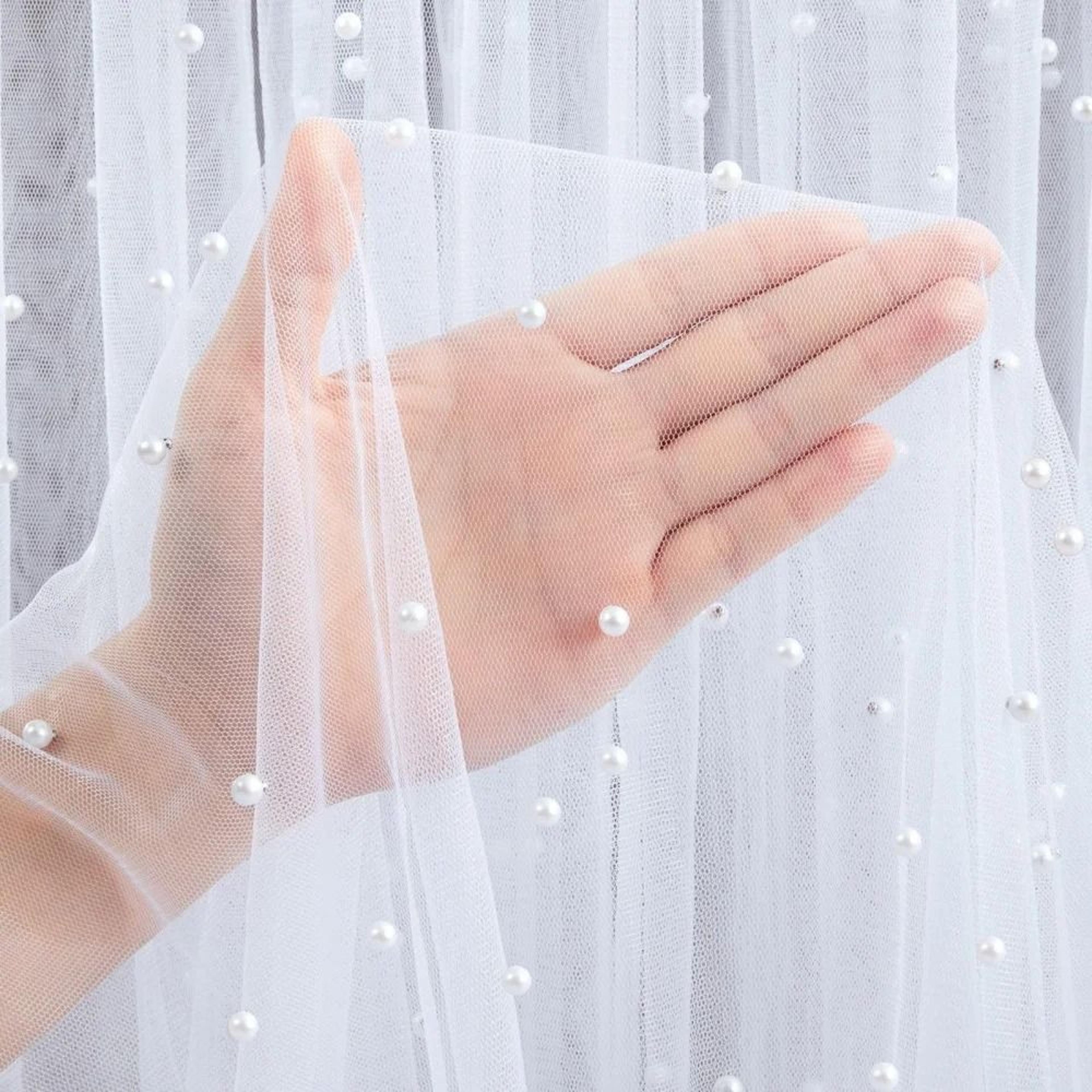 Pearl Chiffon Table Runner For Elegant Wedding Bridal Shower Party Decor 5