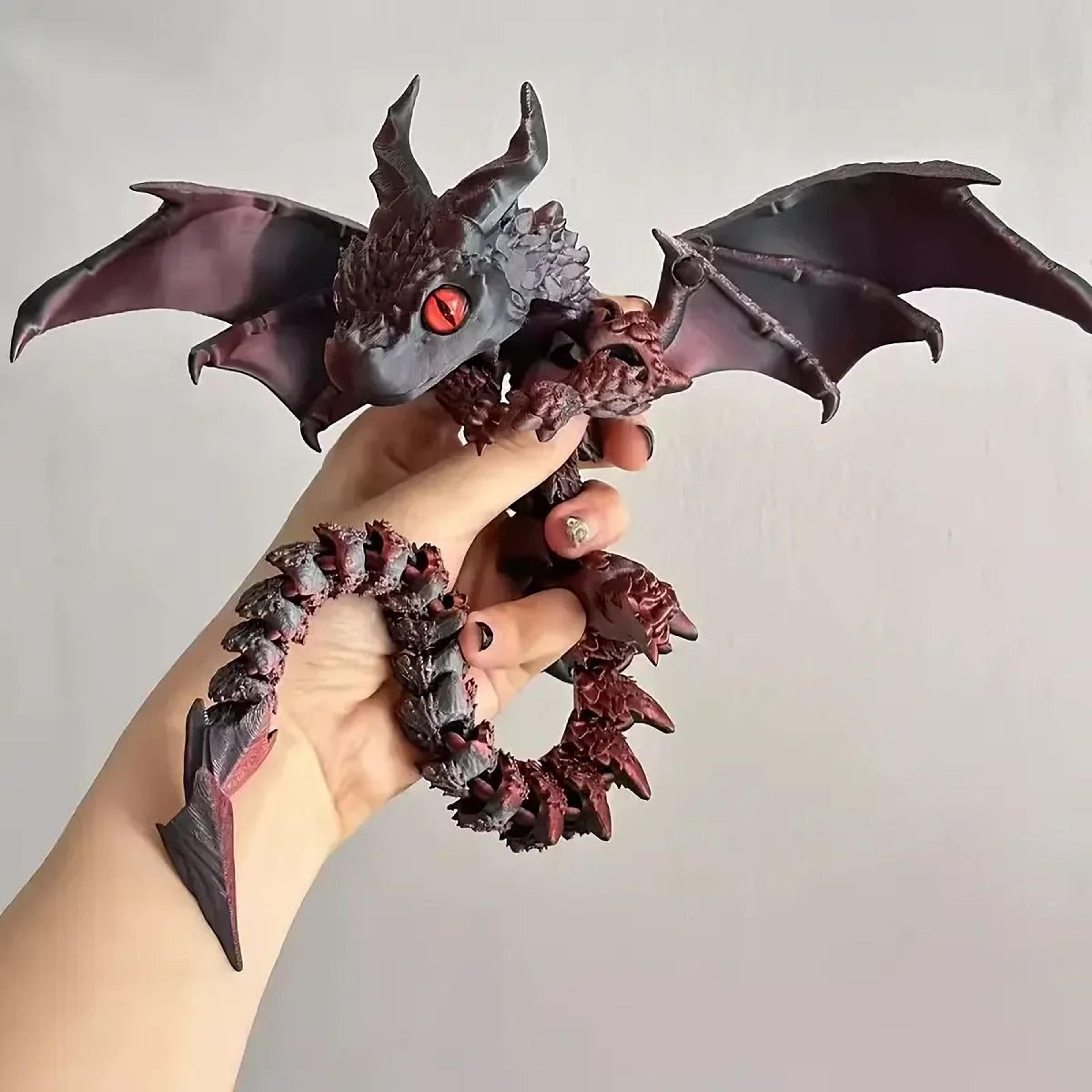 Winged 3D Printed Dragon Figurine For Fantasy Tabletop Home Decor Gifts 14