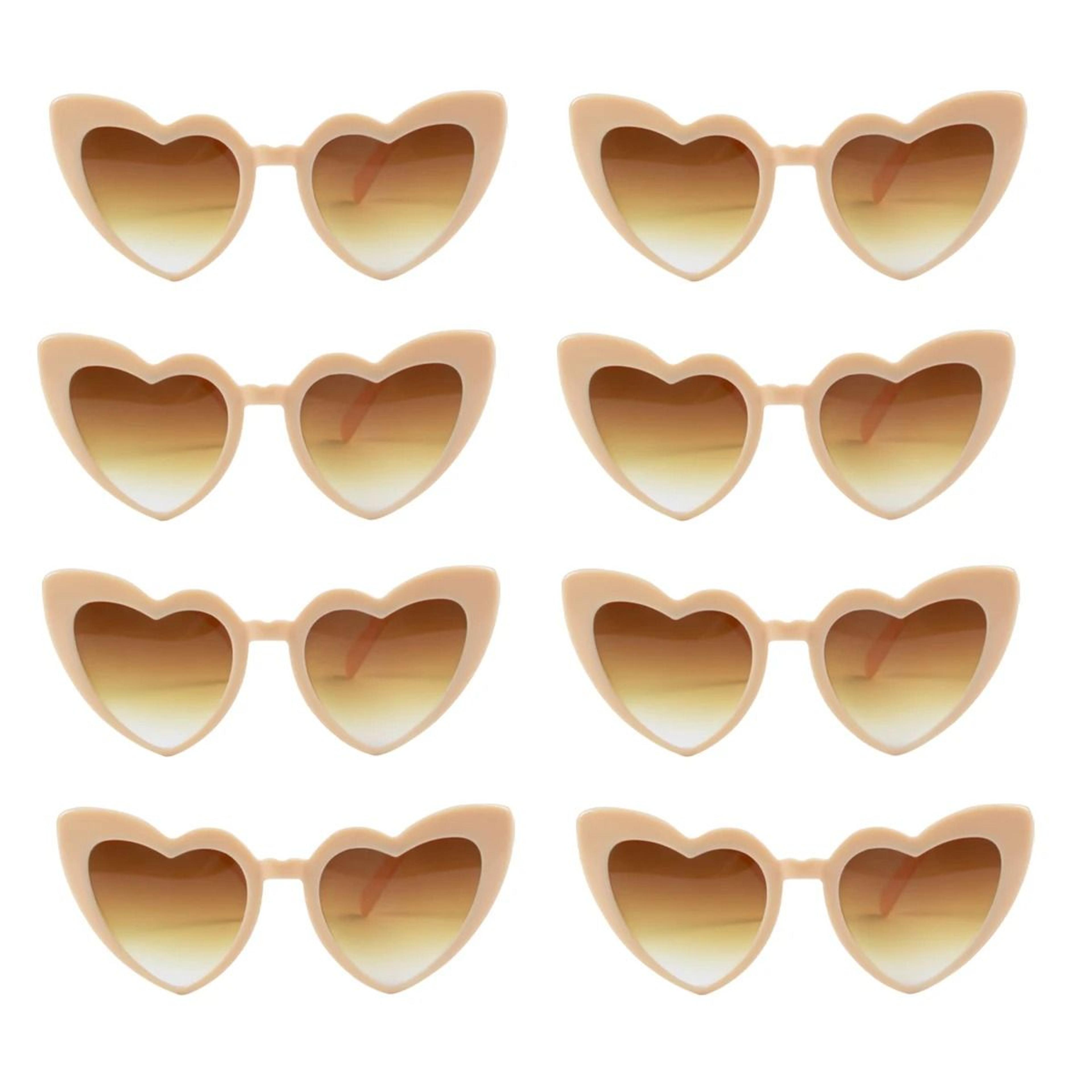 Vintage Heart Sunglasses Set For Bridesmaids Bachelorette Bridal Party Photo Fun 13