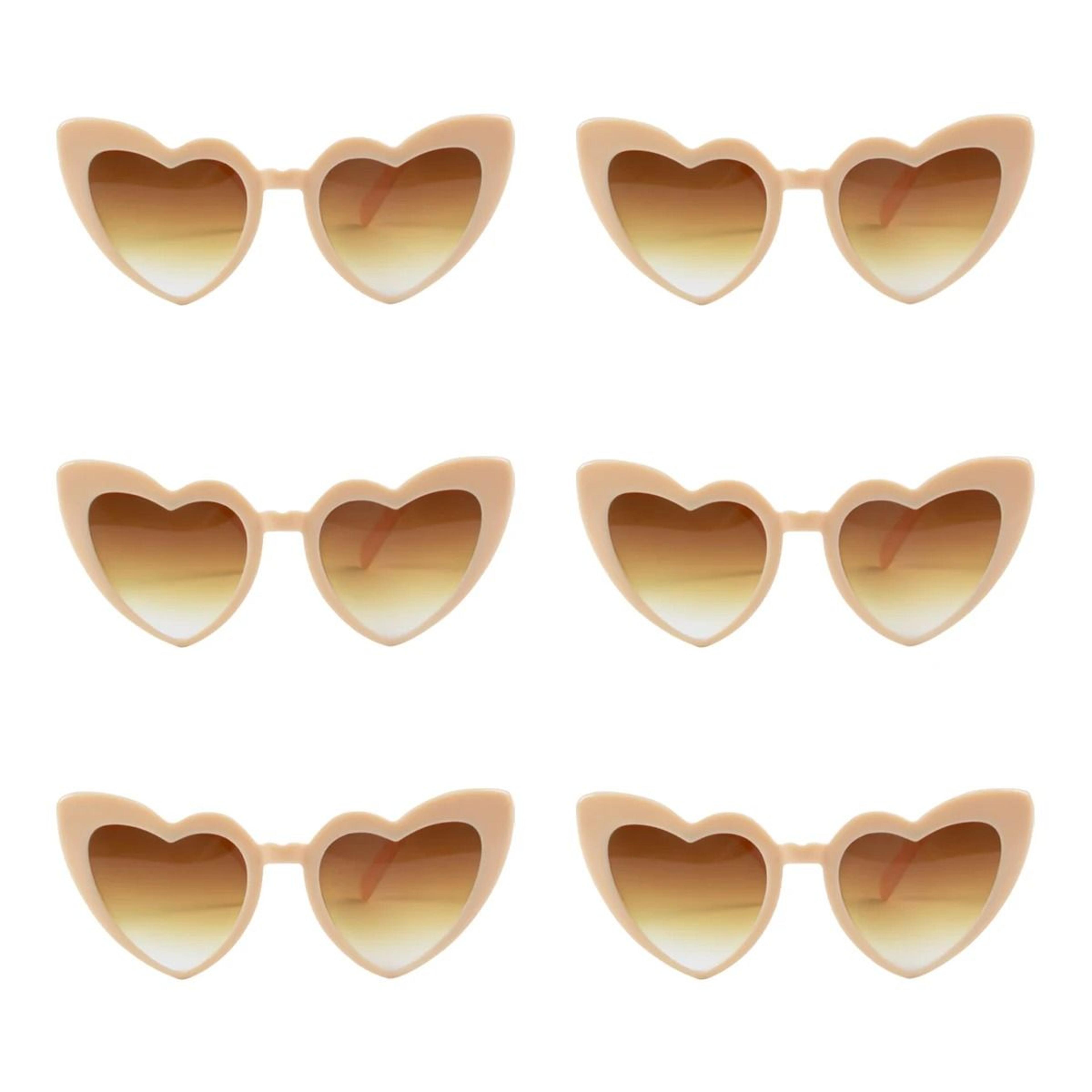 Vintage Heart Sunglasses Set For Bridesmaids Bachelorette Bridal Party Photo Fun 4